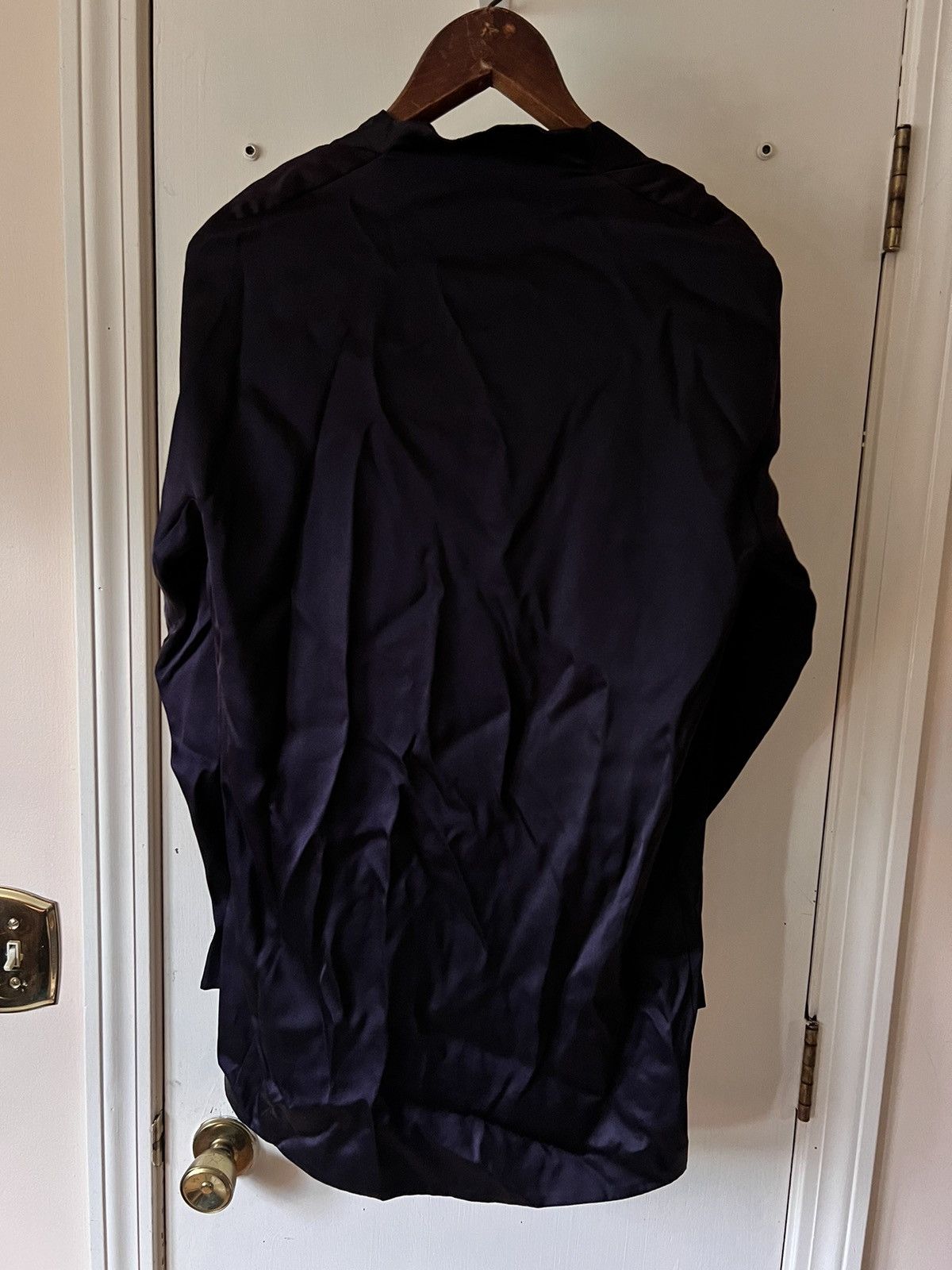 Haider Ackermann 100% SILK Blouse Shawl Shirt 36 Purple long sleeve Size XS / US 0-2 / IT 36-38 - 2 Thumbnail