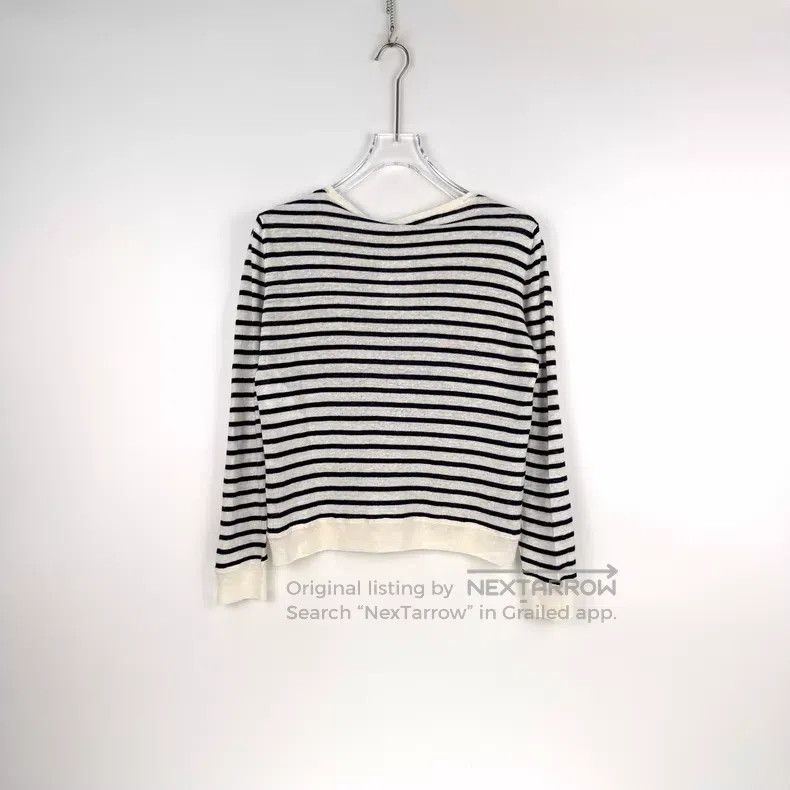 Dior Dior Dark blue and white striped plant pattern sweater Size XXS / US 00 / IT 34 - 4 Thumbnail