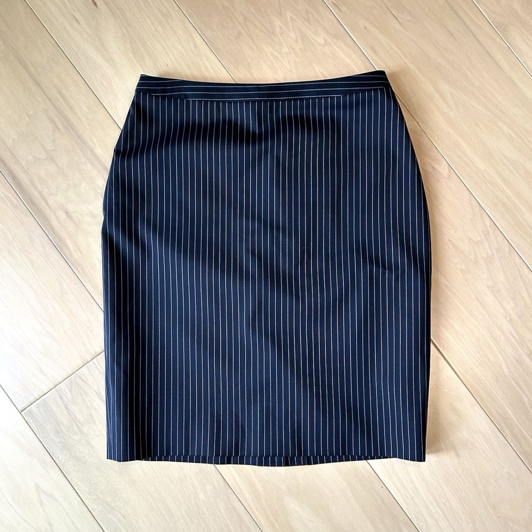 Brooks Brothers Brooks Brothers Loro Piana Pencil Pinstripe Skirt Blue Wool Blend Women’s 6P Size 28" / US 6 / IT 42 - 2 Thumbnail