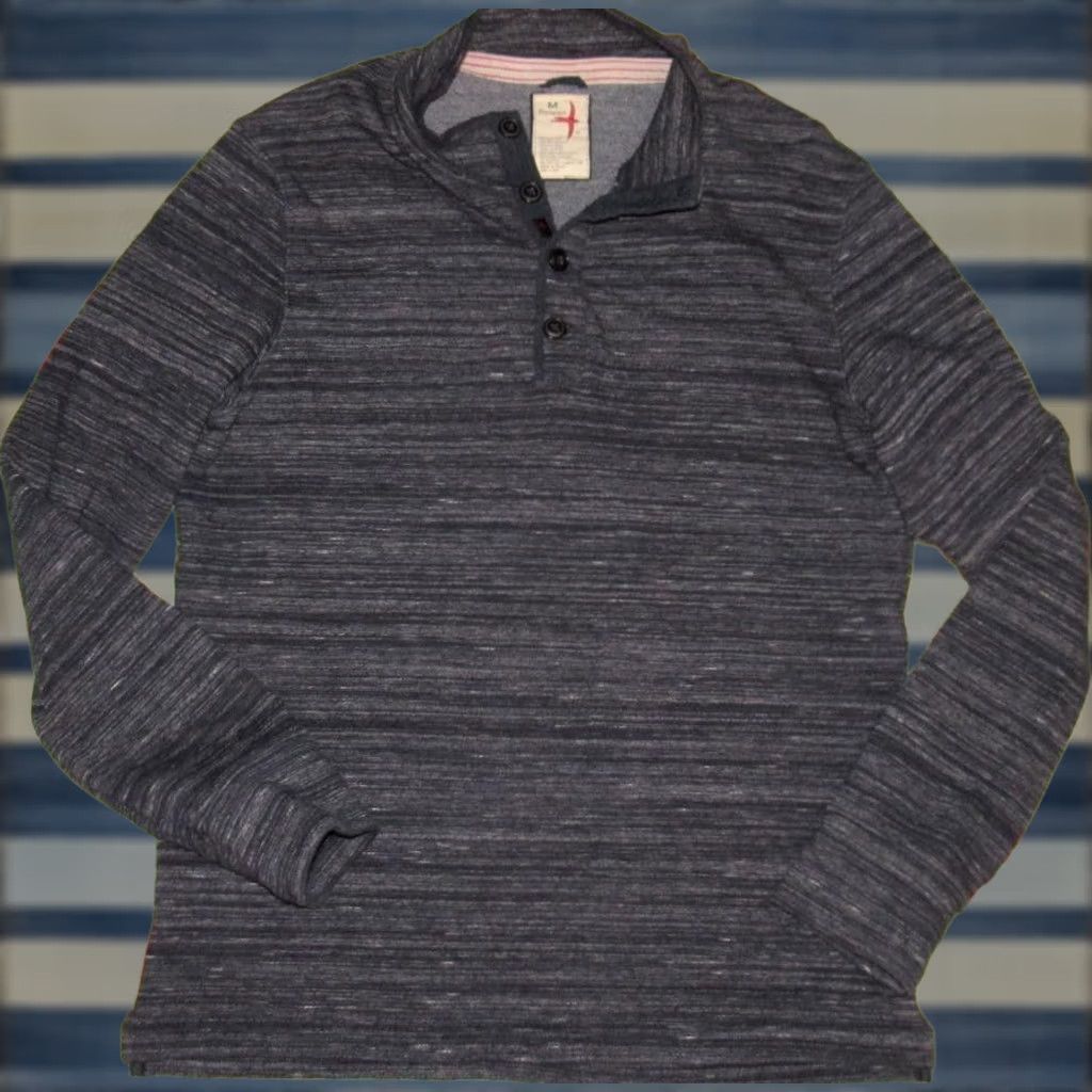 Relwen RELWEN Ringspun Grey Henley Sweater Medium Mens Shirt Size US M / EU 48-50 / 2 - 1 Thumbnail