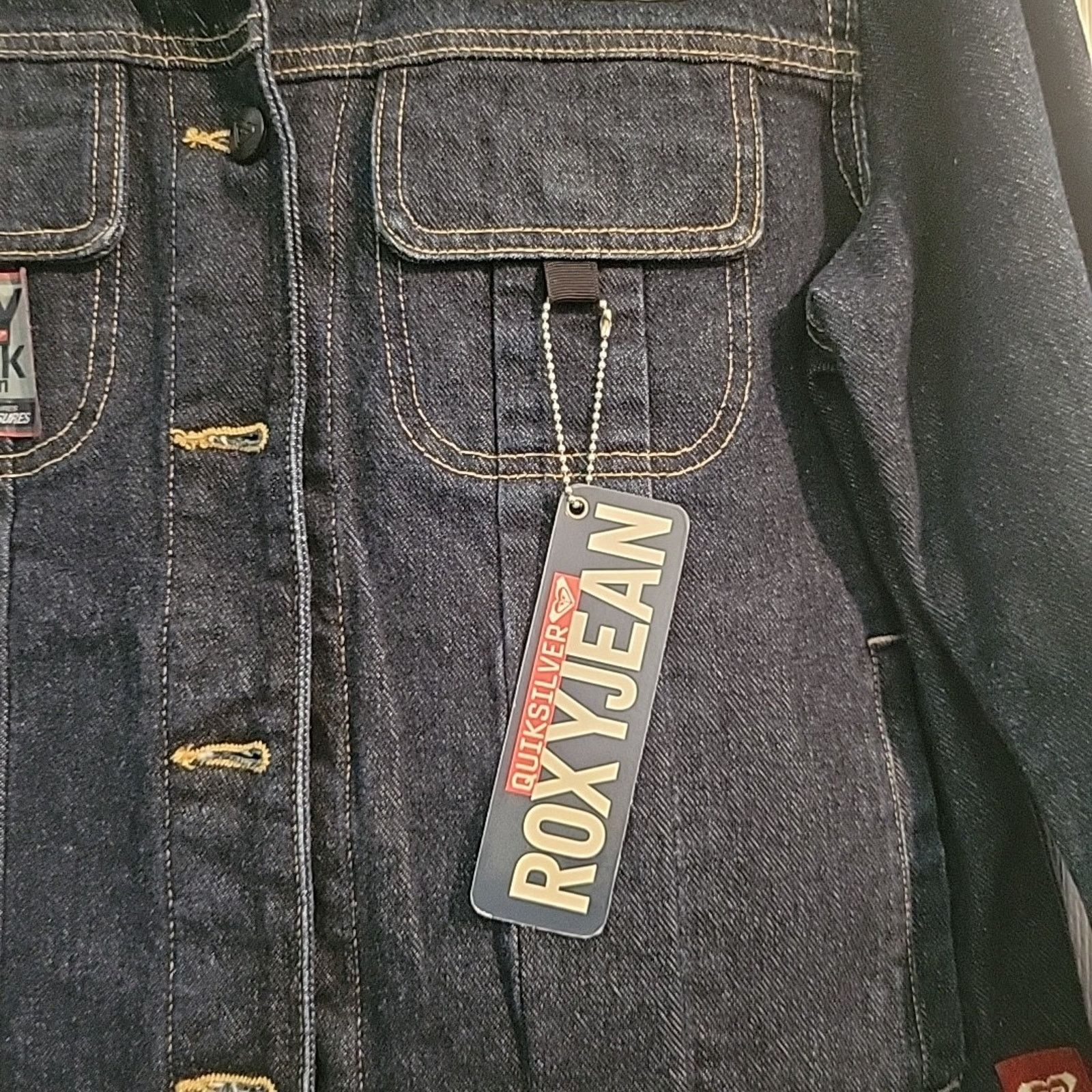 Quiksilver Roxy NWT Quiksilver Blue Denim Unlined Jacket Large Size L / US 10 / IT 46 - 5 Thumbnail