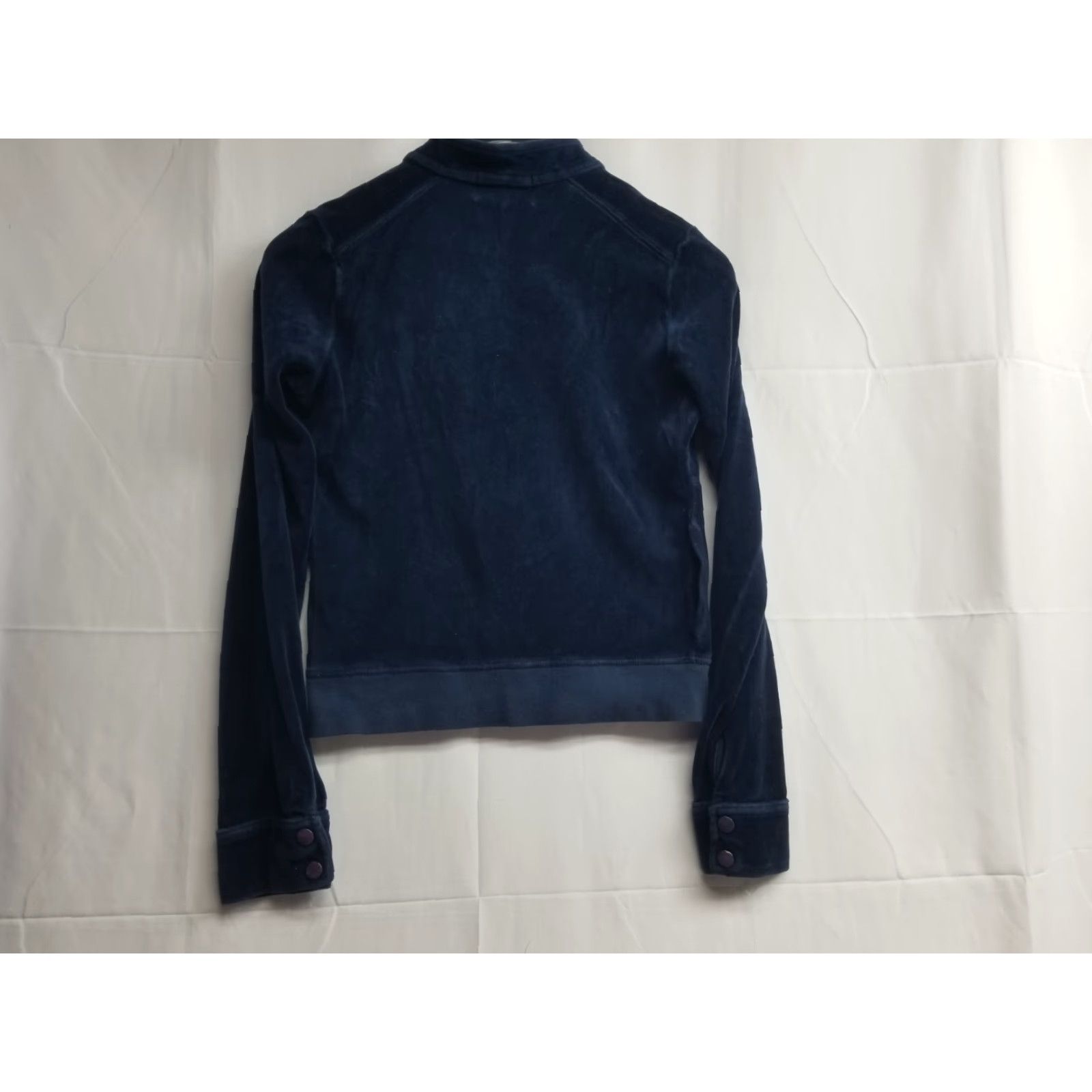 Juicy Couture VINTAGE Juicy Couture Navy Blue Velour Zip Up Track Jacket L Large Women Coat Overcoat Size L / US 10 / IT 46 - 2 Thumbnail