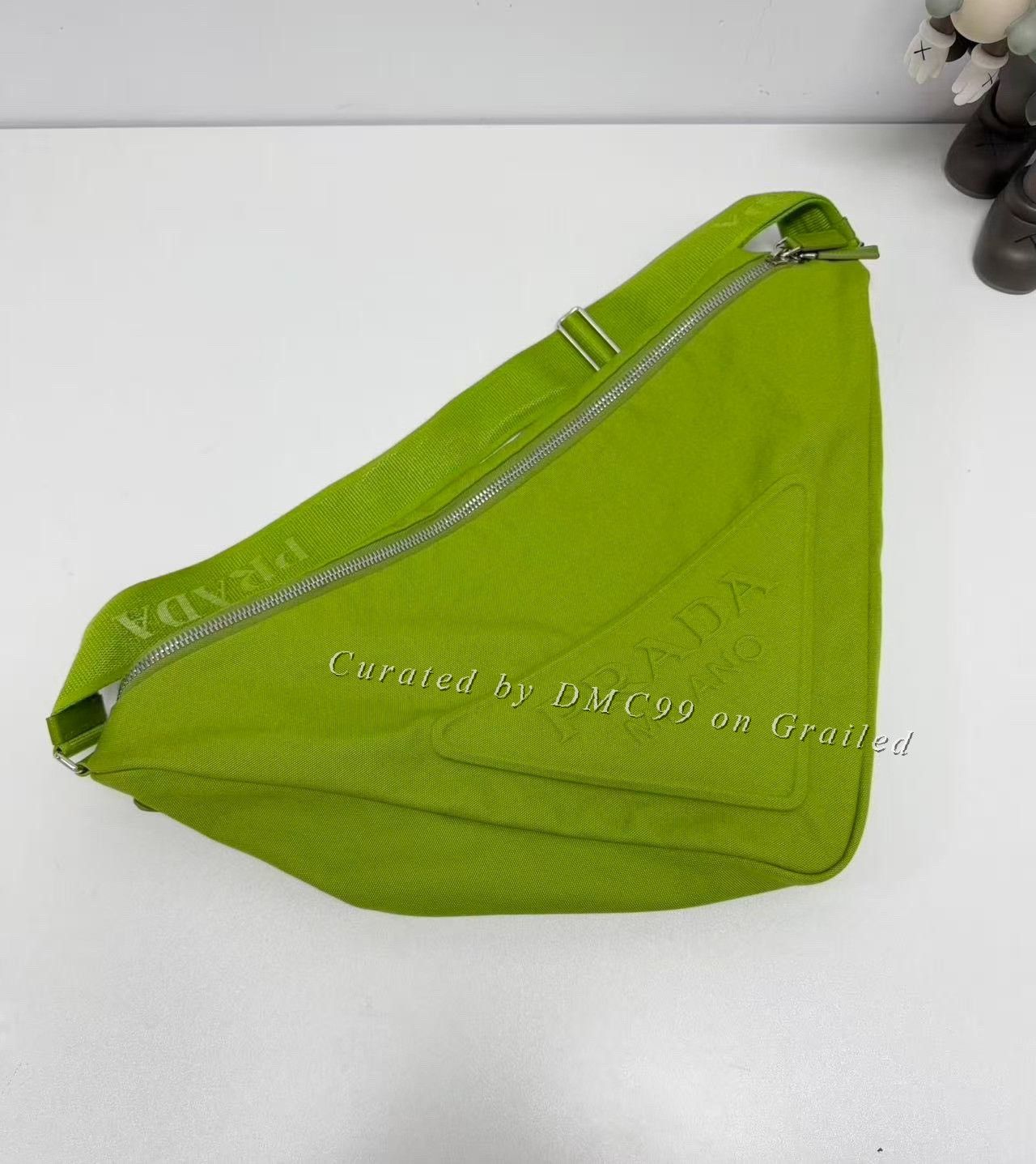 Prada Prada Triangle Green Canvas Crossbody Bag Size ONE SIZE - 1 Thumbnail