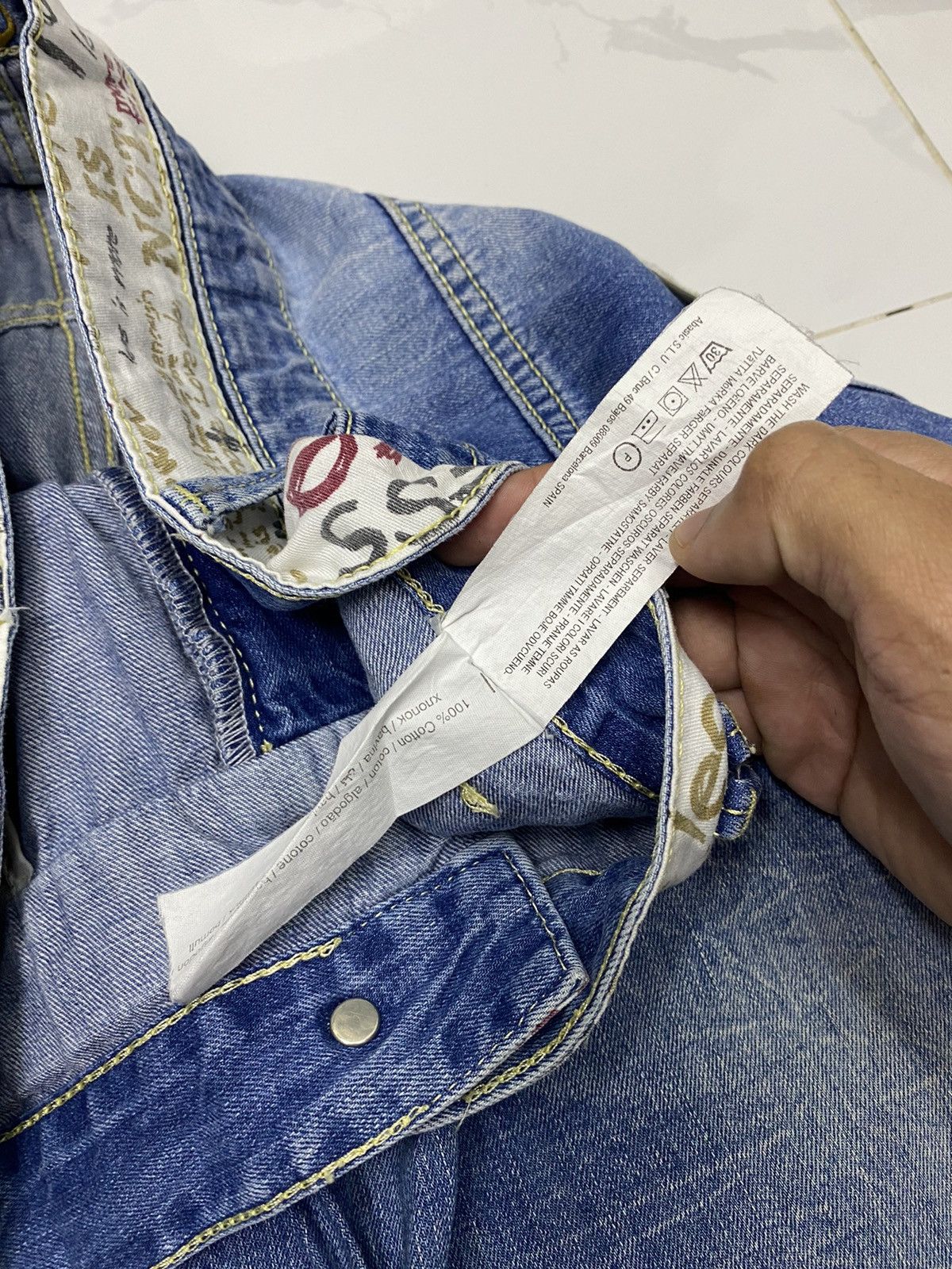 If Six Was Nine 🔥DESIGUAL DOUBLE WAIST DISTRESS DENIM JEANS PPFM STYLE Size US 33 - 11 Thumbnail