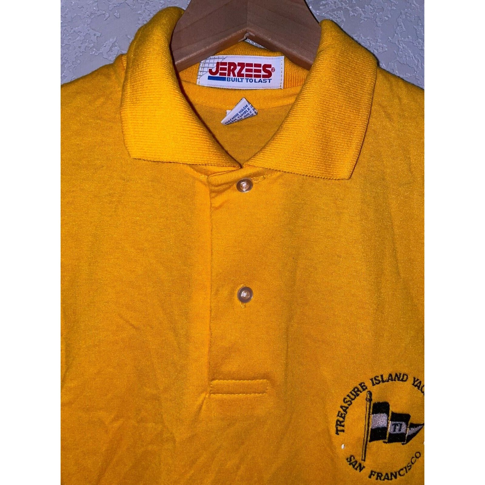 Jerzees Vintage Yacht Club Polo Shirt Treasure Island VTG M 90s Size US M / EU 48-50 / 2 - 4 Thumbnail