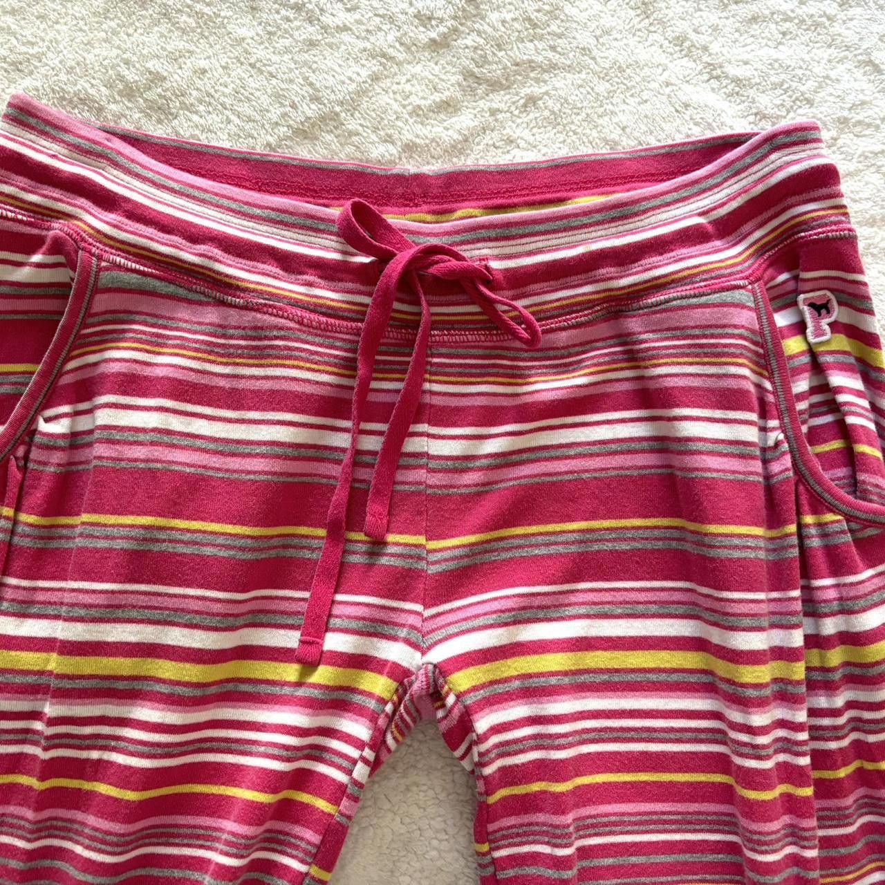 Designer Vintage Y2k Victoria's Secret Pink Striped Pajama sweatpants Size 30" / US 8 / IT 44 - 3 Thumbnail