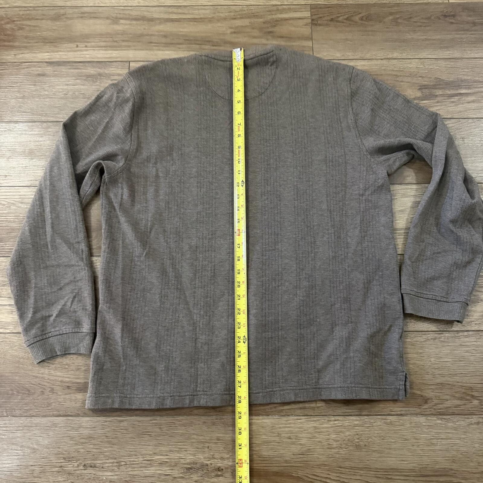 Van Heusen Vintage Brown Ribbed Knit Long Sleeve Sweatshirt Y2K Size US L / EU 52-54 / 3 - 5 Thumbnail