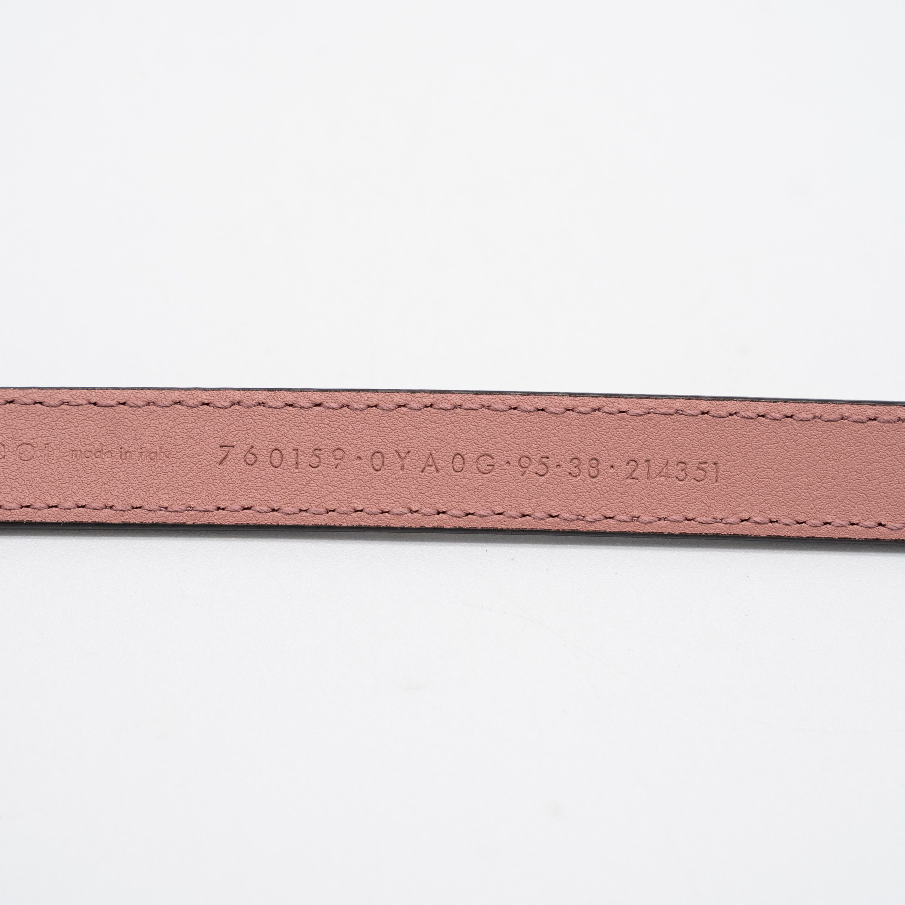 Gucci Gucci Interlocking G Slim Thin Leather Belt Rose Pink Gold Size ONE SIZE - 3 Thumbnail