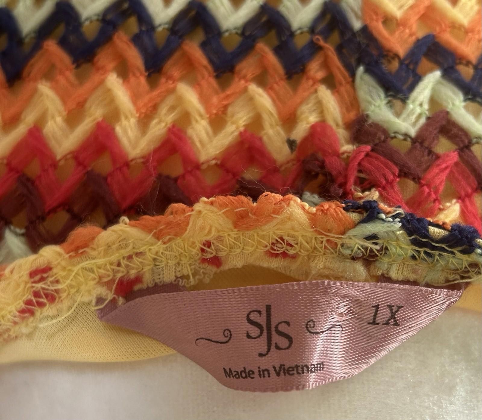 Other SJS Plus Size 1X Chevron Multi Colored Crochet Tank Dress Size XL / US 12-14 / IT 48-50 - 4 Thumbnail