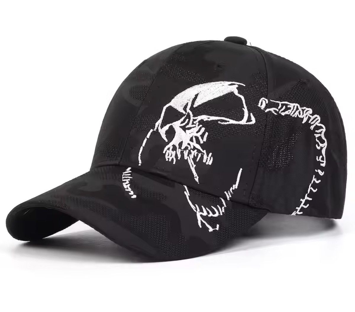 Japanese Brand Skull Pattern Embroidery Baseball Caps Size ONE SIZE - 3 Thumbnail