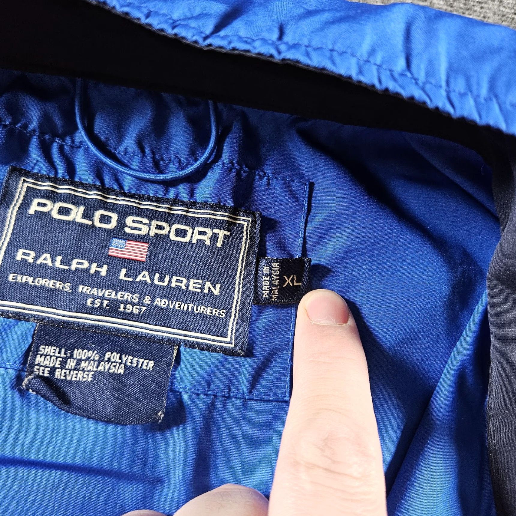 Polo Ralph Lauren VINTAGE Polo Sport Ralph Lauren Jacket Mens XL Blue Windbreaker USA Flag 90s Size US XL / EU 56 / 4 - 5 Thumbnail