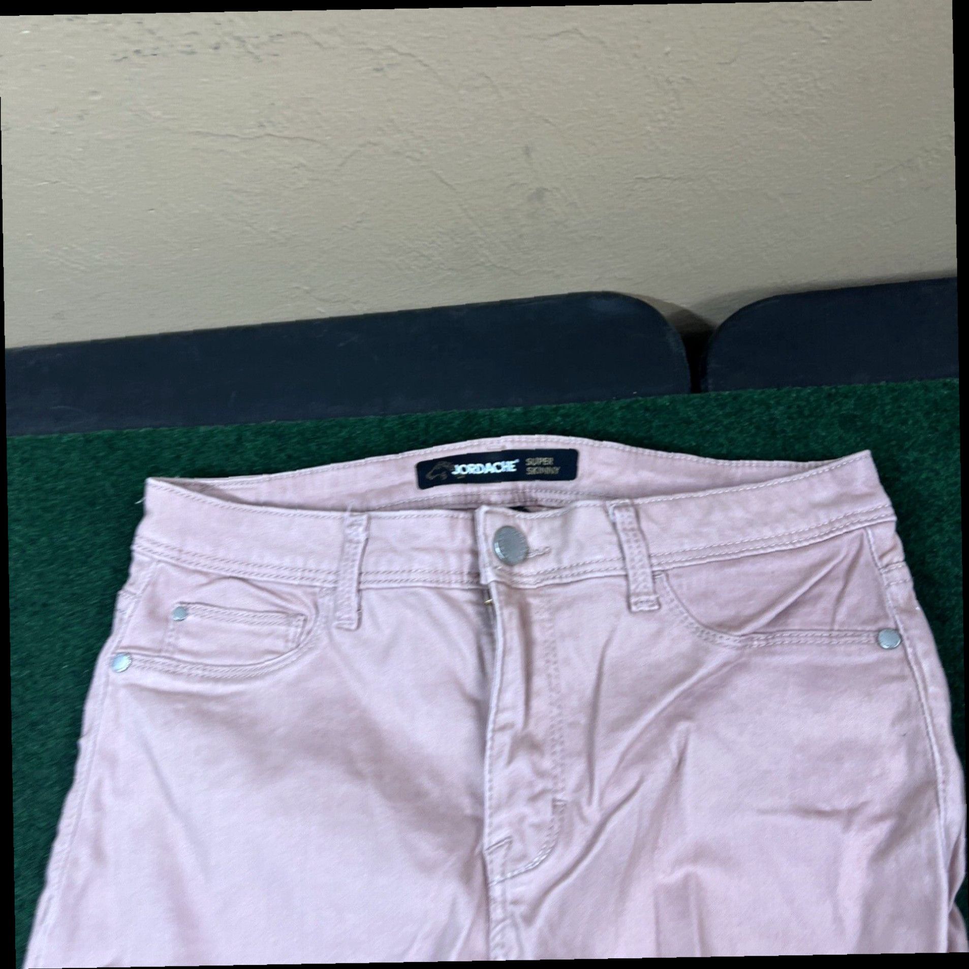Jordache Jordache Womens Pink Denim Medium Wash Super Skinny Jeans Size 8 28x28 Size 30" / US 8 / IT 44 - 2 Thumbnail