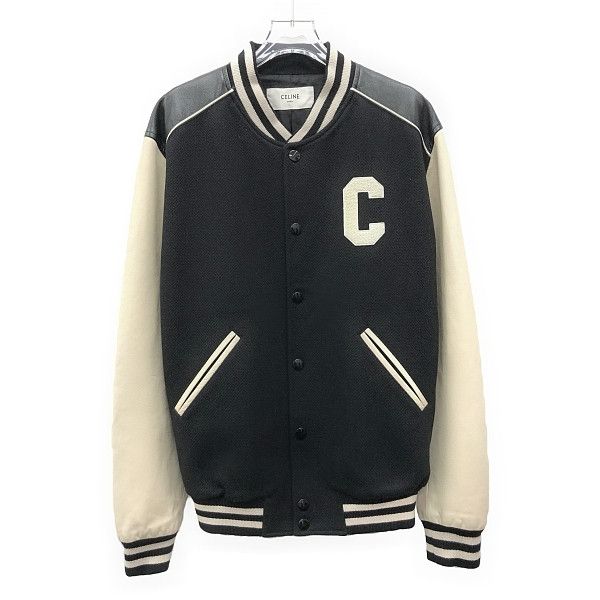 Celine Celine C Logo Wool Leather Bomber Size XL Size US XL / EU 56 / 4 - 1 Thumbnail