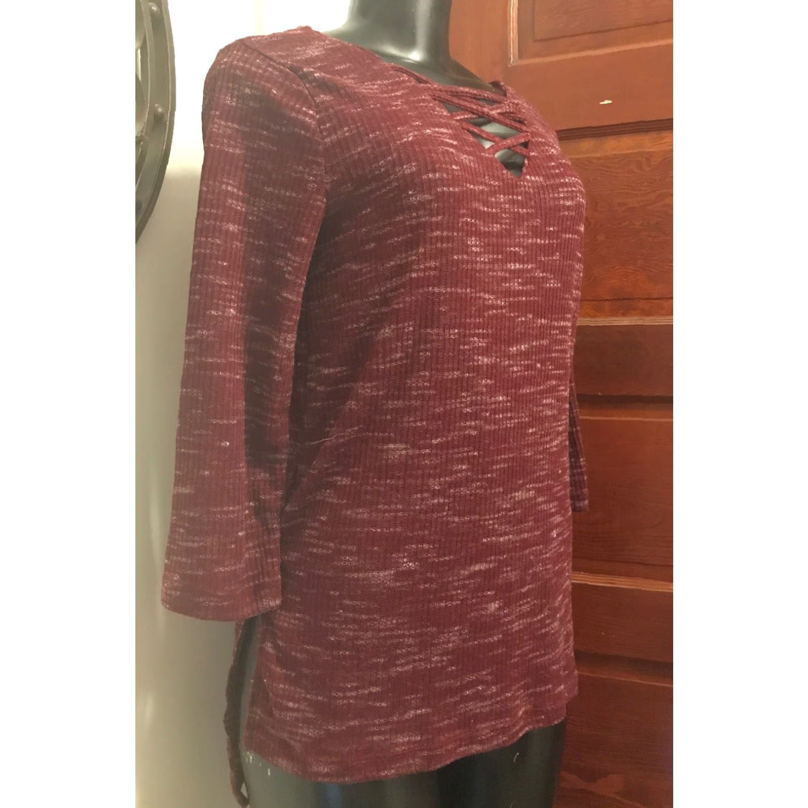 Vintage VINTAGE Small Allie and Rob Burgundy Sheer Light Weight Knit Sweater NWT Women's Size S / US 4 / IT 40 - 3 Thumbnail