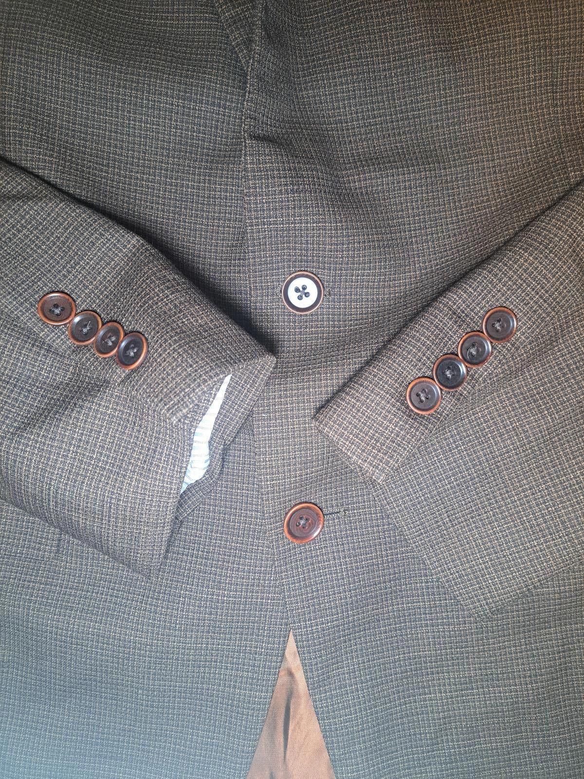 Hart Schaffner Marx Hart Schaffner Marx Sport Coat Mens 42L Brown Wool Nailhead Size 42L - 7 Thumbnail