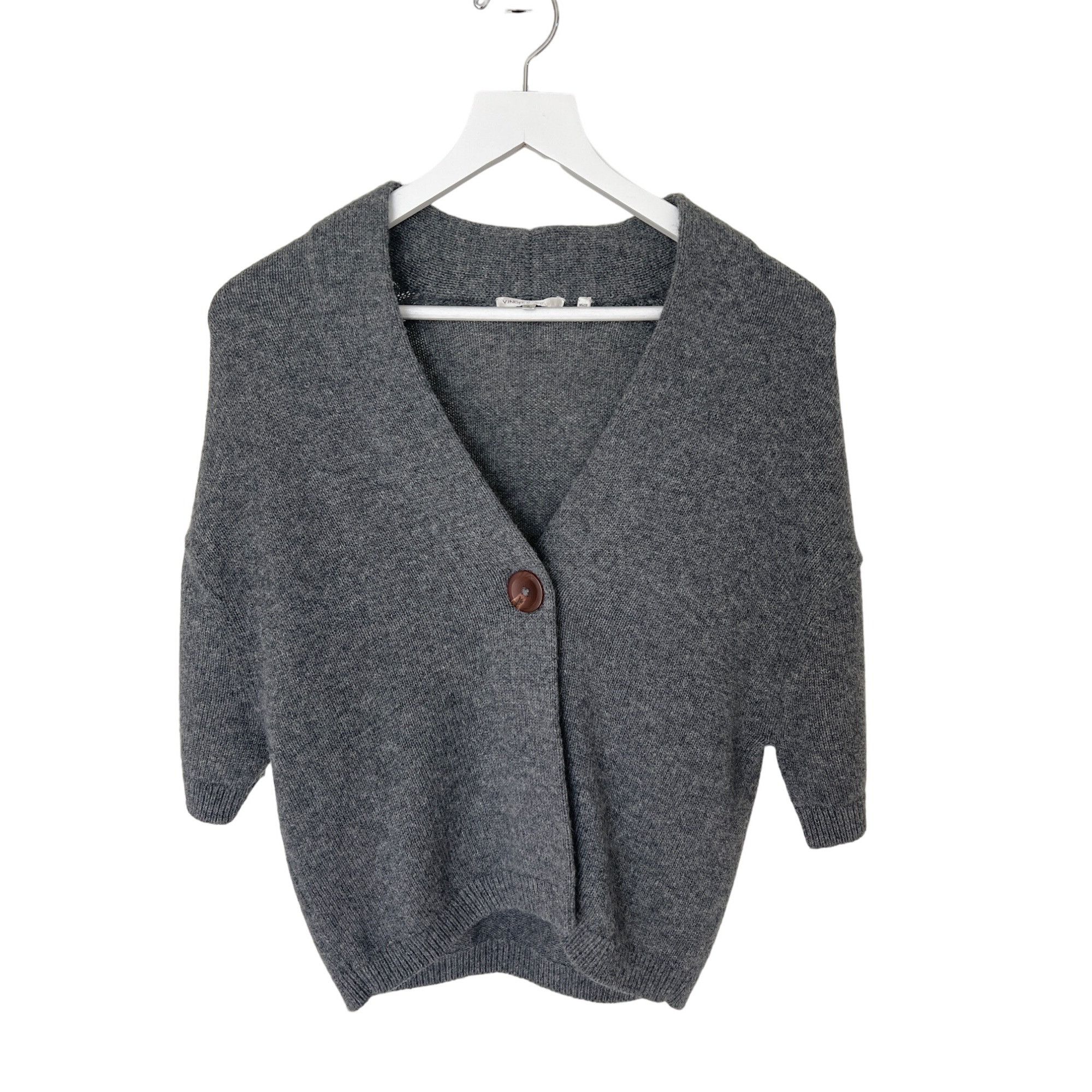 Vince Vince Charcoal Cashmere Alpaca Wool Short Sleeve Cardigan Size S / US 4 / IT 40 - 1 Thumbnail