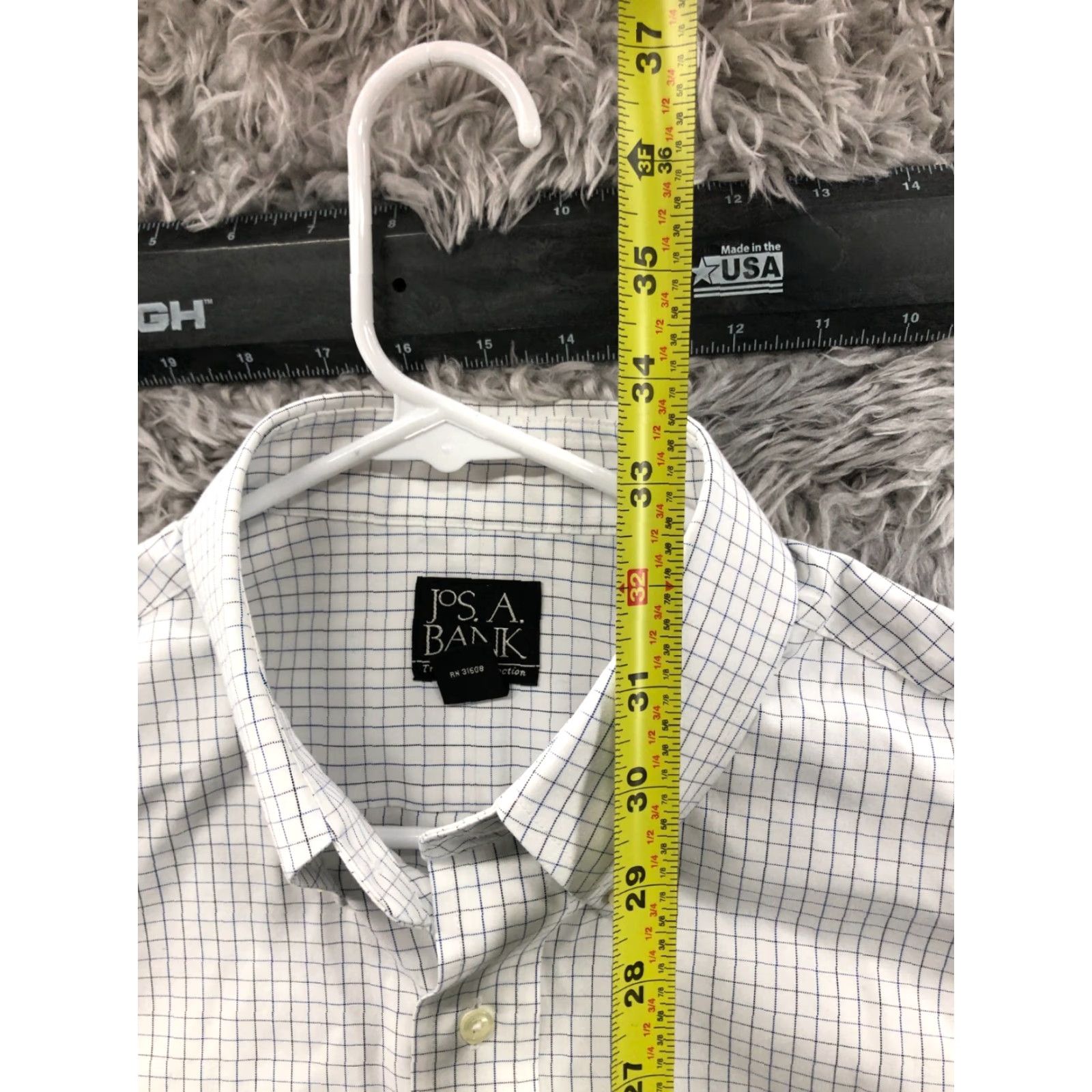 Jos. A. Bank Jos. A. Bank Travelers Collection Shirt Mens 16 33 Long Sleeve Button-Down White Check Vintage No Size US L / EU 52-54 / 3 - 5 Thumbnail