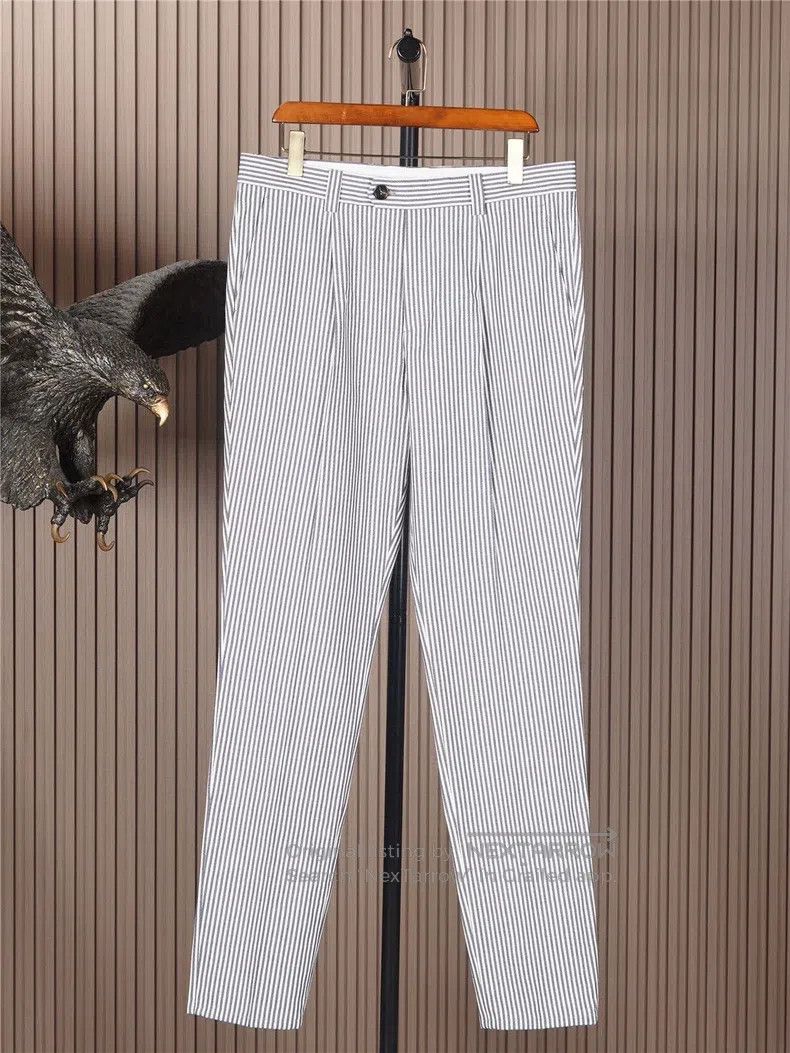 Brunello Cucinelli Brunello Cucinelli Navy and White Striped Casual Pants Size US 36 / EU 52 - 1 Thumbnail