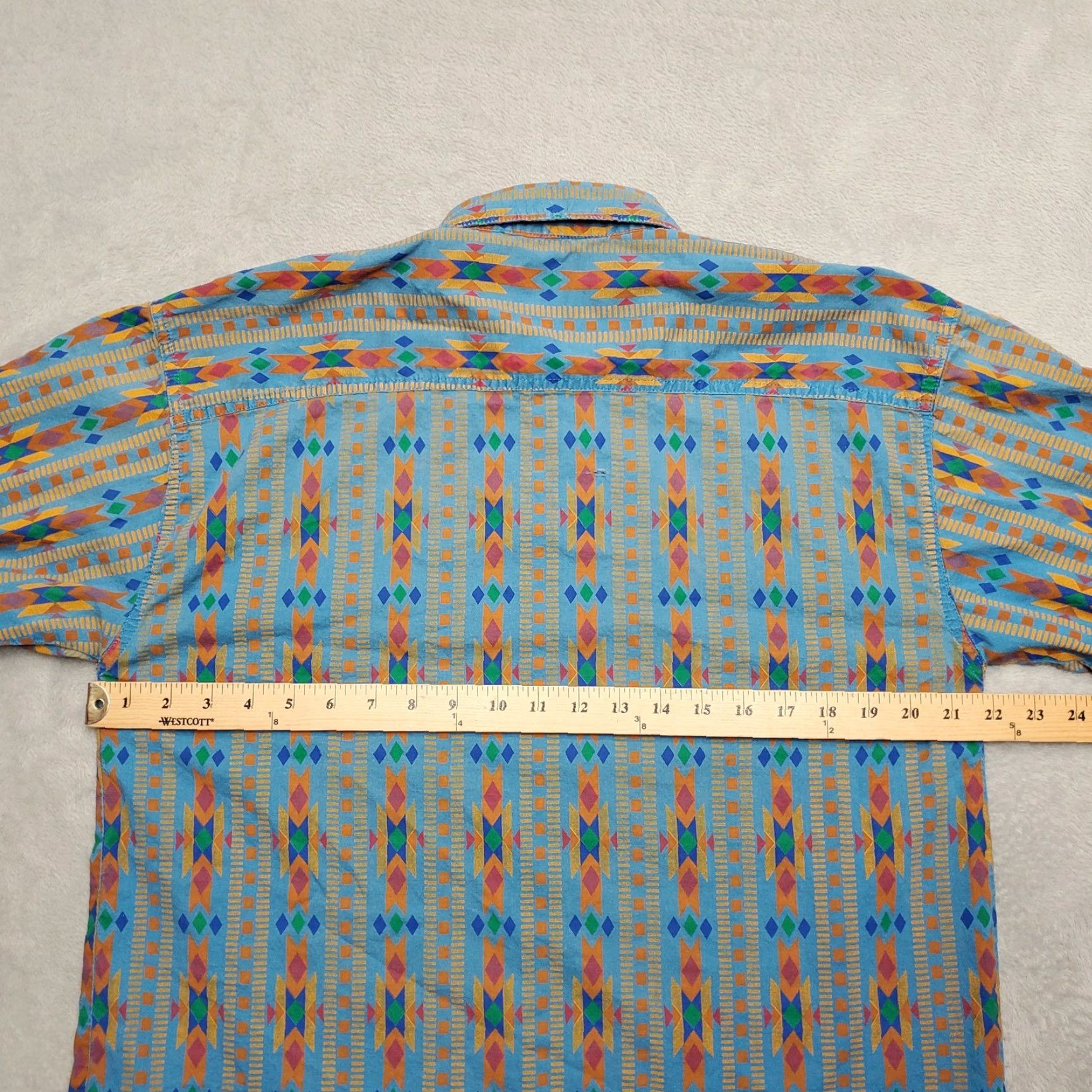 Vintage VINTAGE Shirt Mens Medium Turquoise Orange Blue Aztec Southwestern Cowboy Casual Size US XL / EU 56 / 4 - 5 Thumbnail
