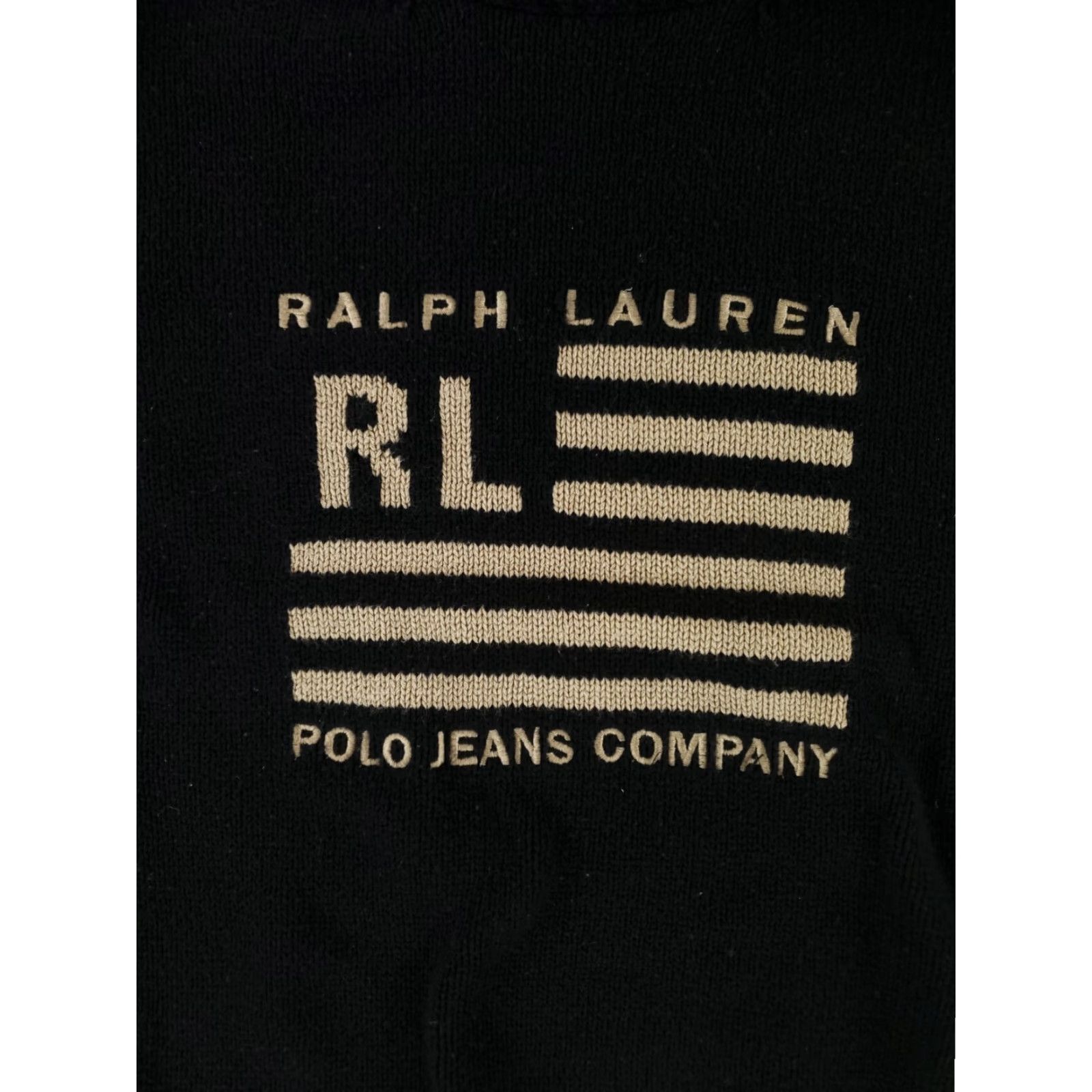 Polo Ralph Lauren Polo Jeans Ralph Lauren Sweater Black Mens L Cotton Flag Spellout Size US L / EU 52-54 / 3 - 2 Thumbnail