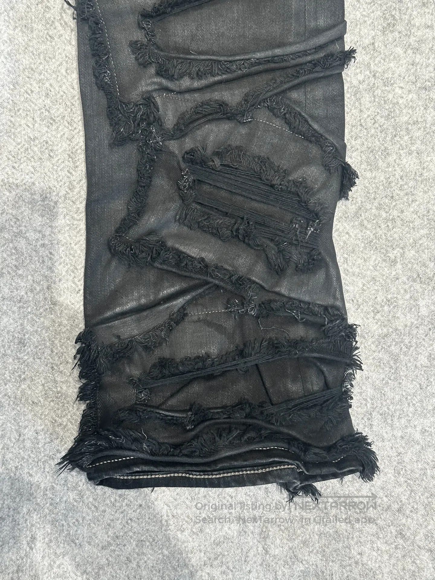 Rick Owens Drkshdw Rick Owens DRKSHDW Distressed Wax Pants. Size US 32 / EU 48 - 5 Thumbnail