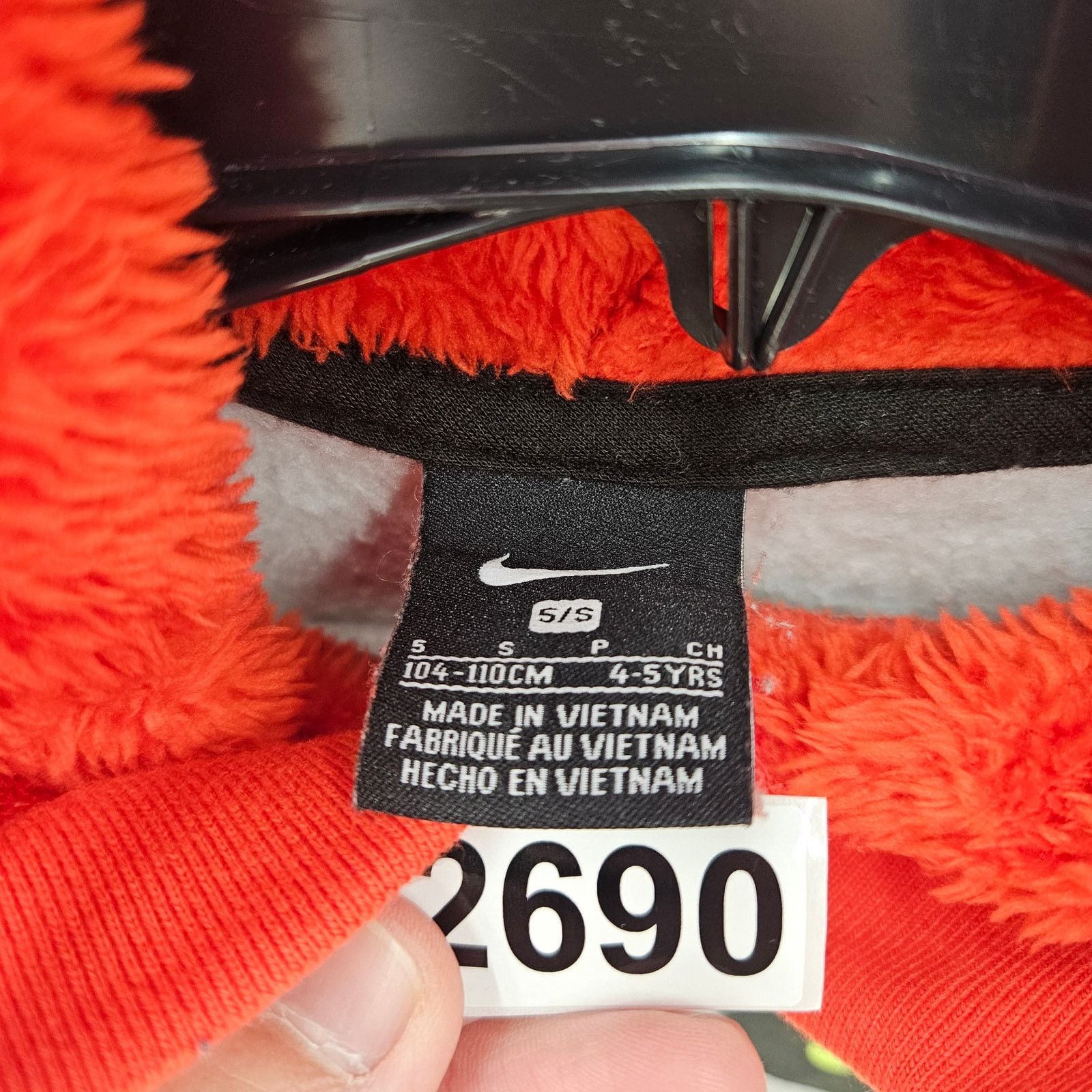 Nike NIKE BOYS SMALL ORANGE SHERPA HOOPIN THEME HEATHER GRAY HOOD Size US S / EU 44-46 / 1 - 4 Thumbnail