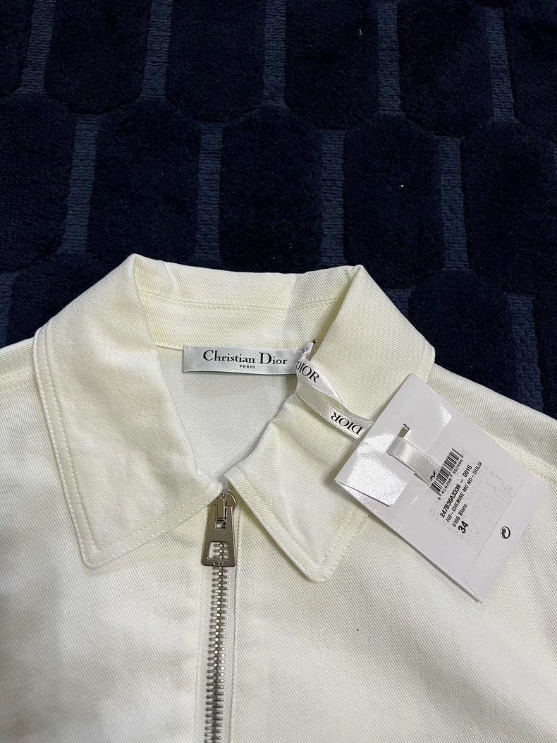 Dior Dior White Women's Short Sleeve Denim Shirt-2507 Size S / US 4 / IT 40 - 3 Thumbnail