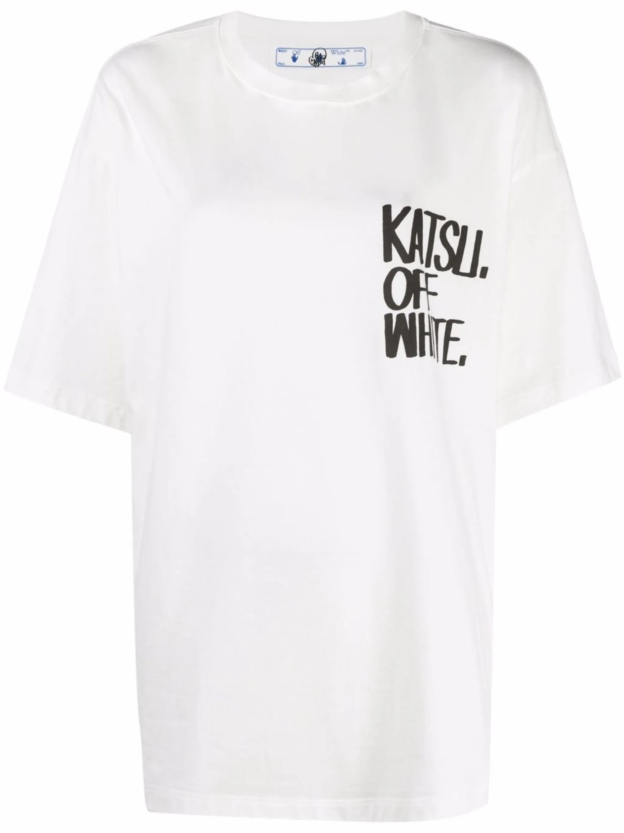 Off-White o1gr1nt0325 Katsu Graffiti New Tomboy T-Shirt in White Size XS / US 0-2 / IT 36-38 - 1 Thumbnail