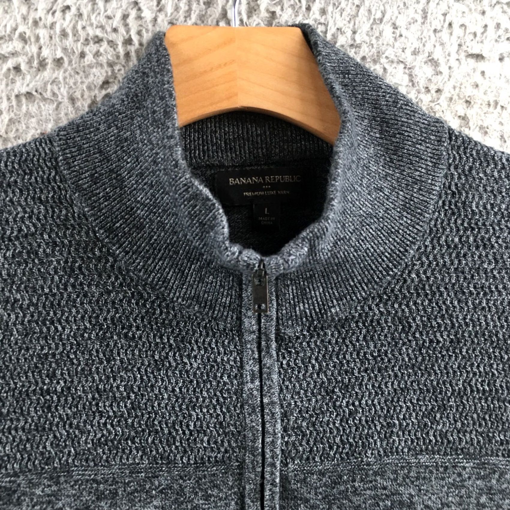 Banana Republic Banana Republic Sweater Mens L Gray Cotton Blend Quarter Zip Knit Pullover Size US L / EU 52-54 / 3 - 4 Thumbnail