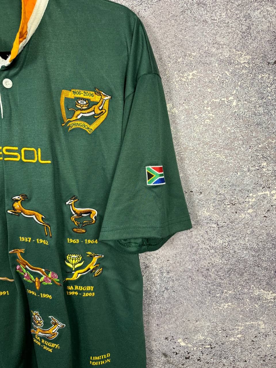 Canterbury of New Zealand South Africa Springbok Limited Edition Centenary Rugby Shirt Size US XL / EU 56 / 4 - 4 Thumbnail