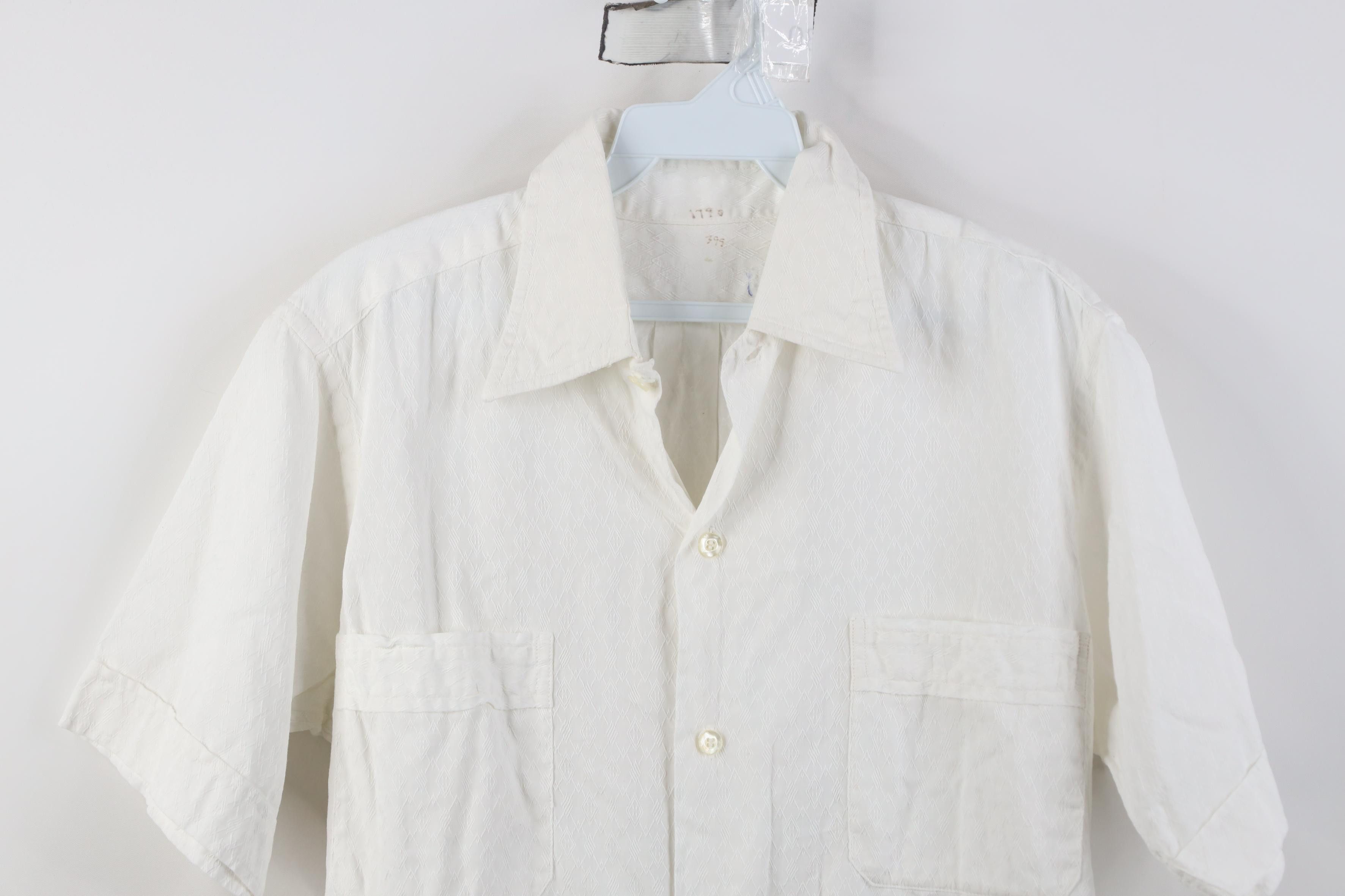 Vintage Vintage 50s Diamond Short Sleeve Collared Button Shirt USA Size US M / EU 48-50 / 2 - 2 Thumbnail