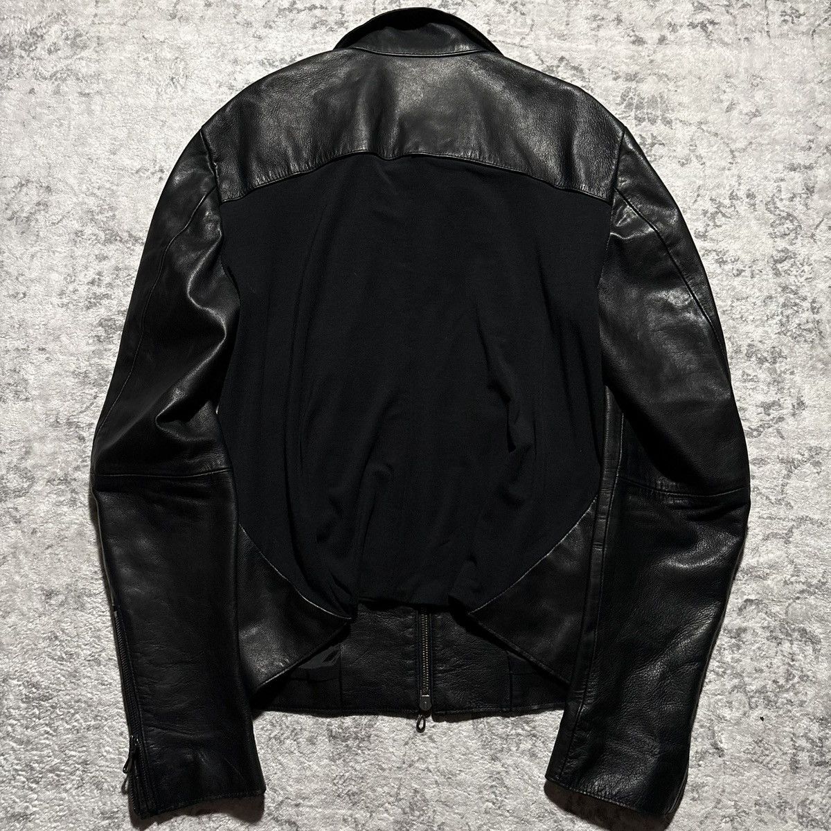 Shellac Shellac Paneled Hybrid High Neck Leather Jacket | Size 50 Size US L / EU 52-54 / 3 - 5 Thumbnail