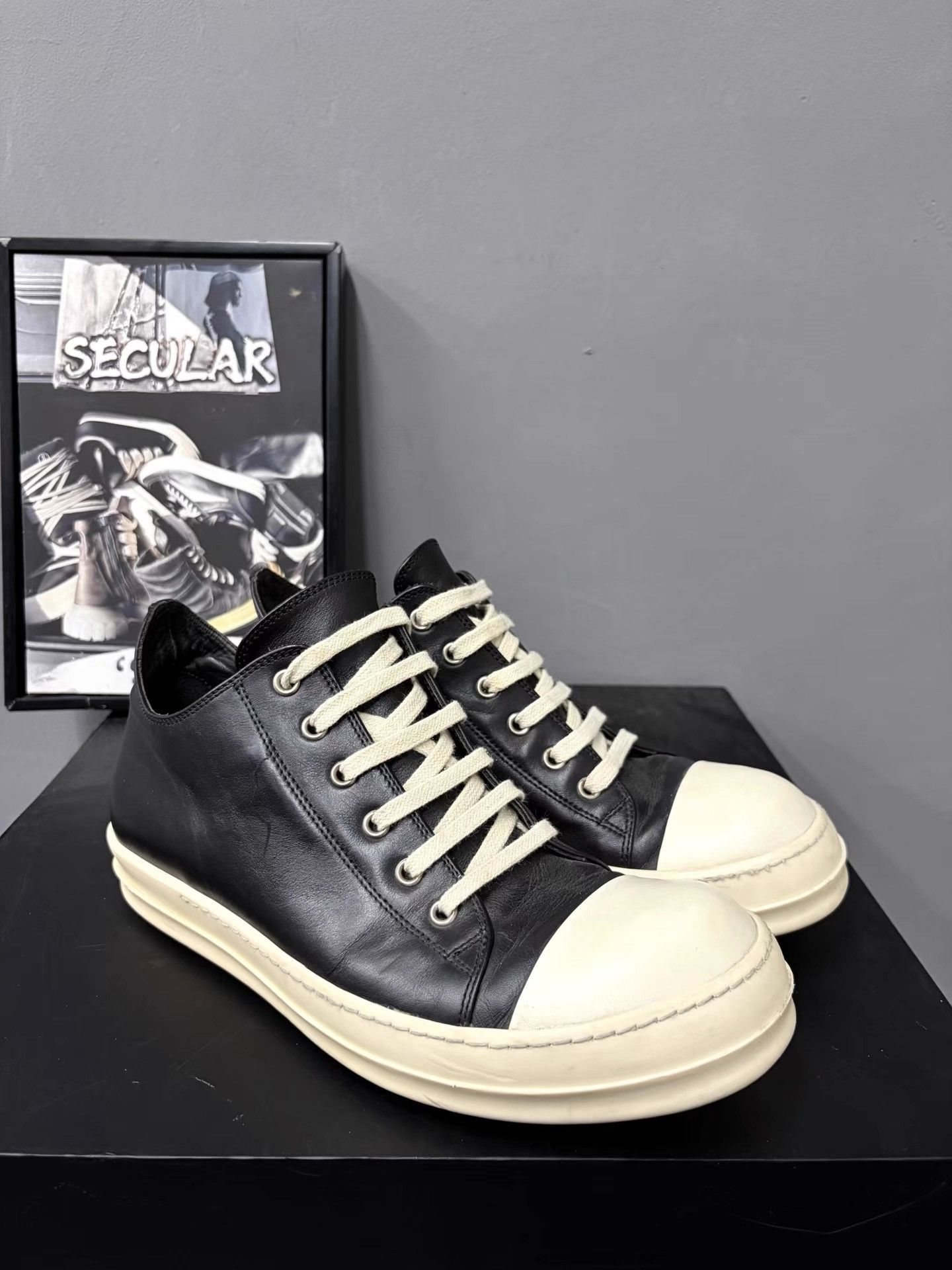 Rick Owens Rick Owens Classic Black White Low Sneakers K34 Size US 8.5 / EU 41-42 - 3 Thumbnail