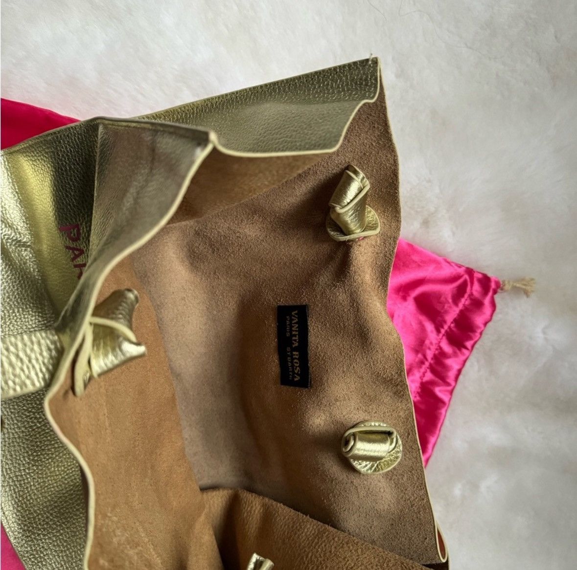 Other Vanita Rosa St Barths Paris Designer Leather Tote Bag- Gold Size ONE SIZE - 3 Thumbnail