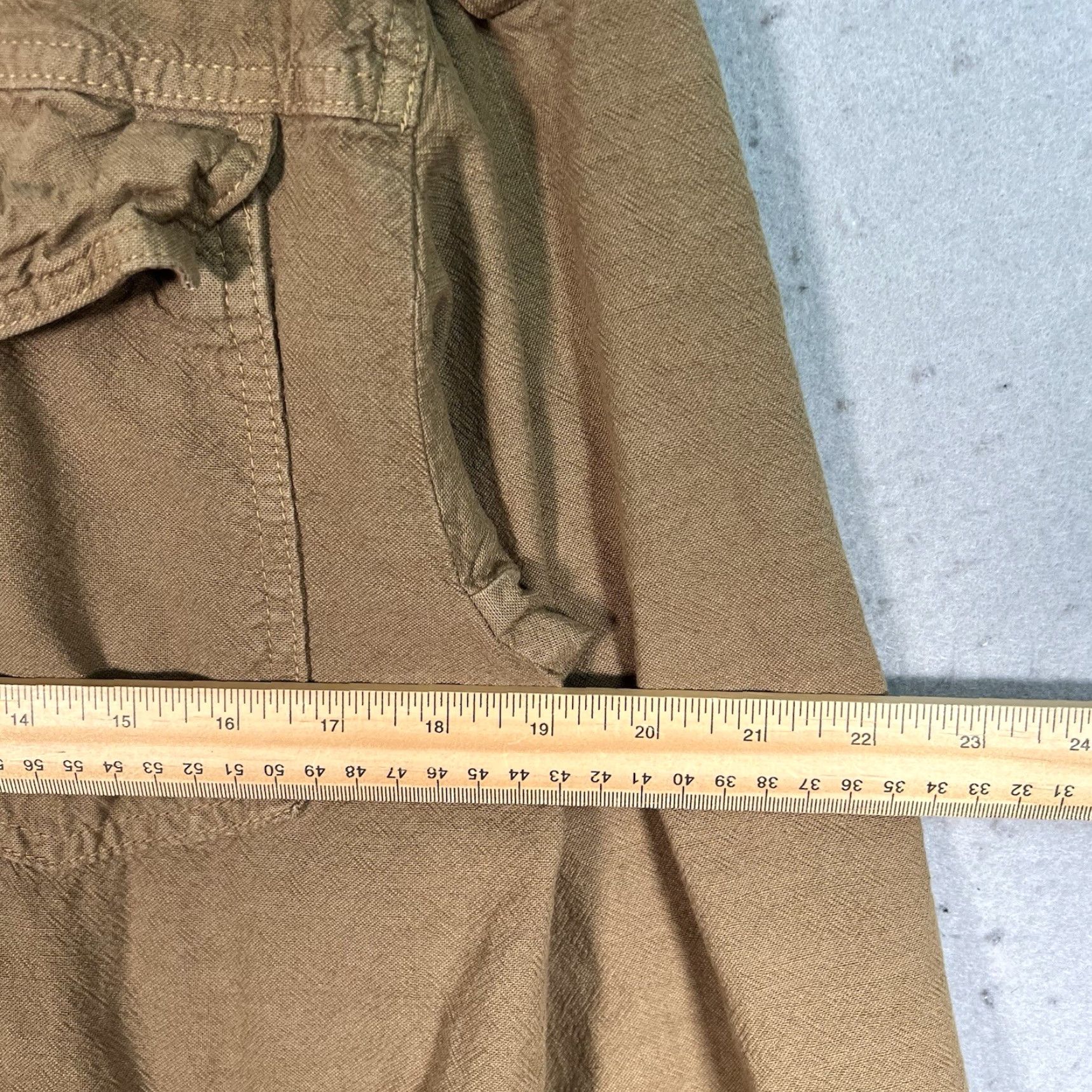 Zara Zara Military Shirt Jacket Womens Medium Brown Long Sleeve Linen Blend Size M / US 6-8 / IT 42-44 - 2 Thumbnail