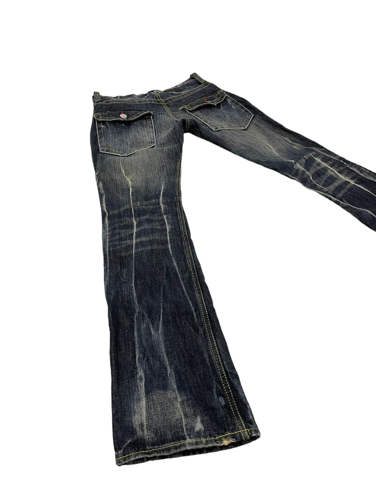 Japanese Brand Flare Jeans Three Stones Distress Low Rise Boot Cut 7🟦0 Size US 30 / EU 46 - 12 Thumbnail