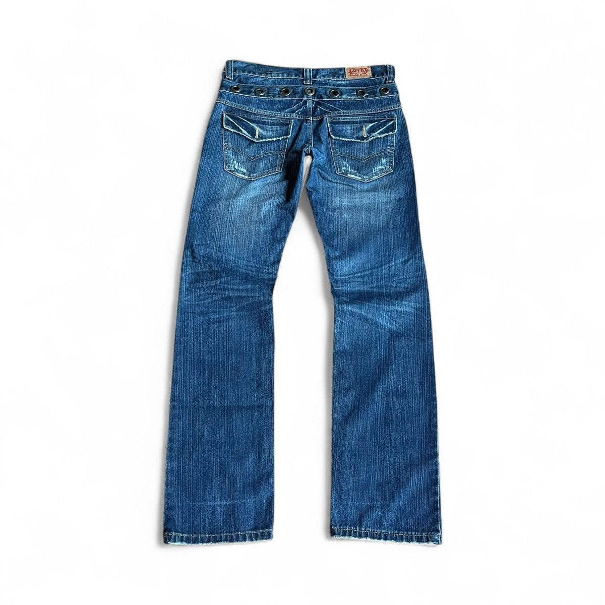 Tornado Mart Y2K Double Waist Studded Jeans By Double Bless Size US 33 - 7 Thumbnail