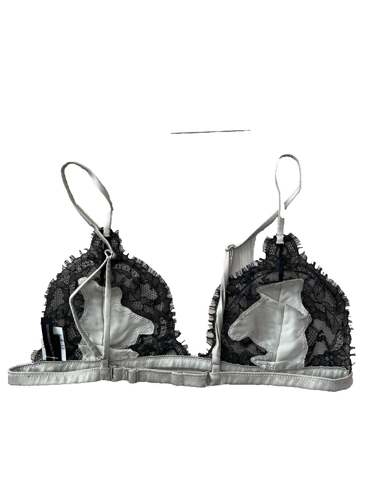 KIKI DE MONTPARNASSE Kiki De Montparnasse Lace Silk Bralette Grey/Black ( M ) Size M / US 6-8 / IT 42-44 - 2 Thumbnail