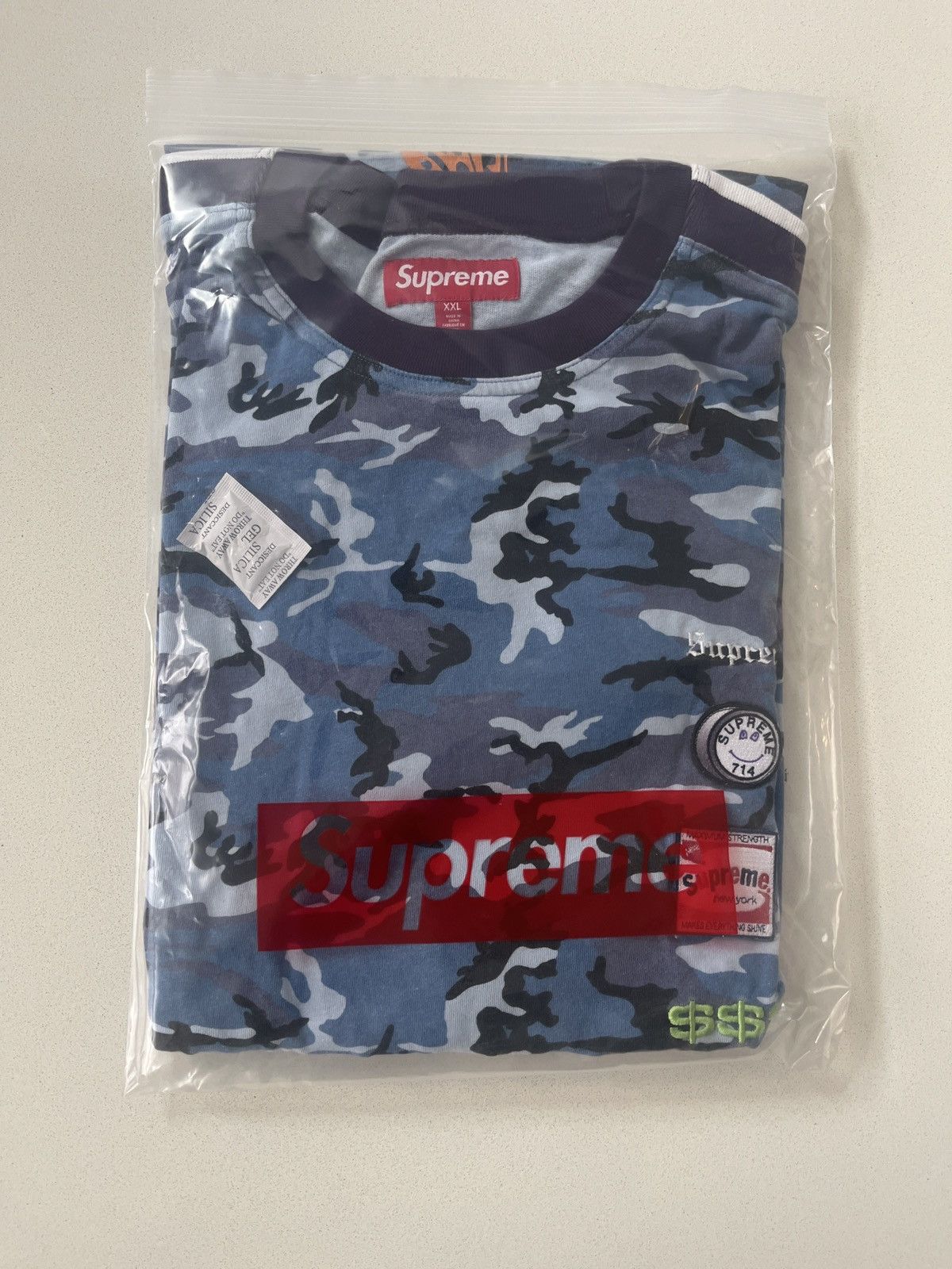 Supreme Supreme Crane S/S Top Blue Camo Size US XXL / EU 58 / 5 - 4 Thumbnail