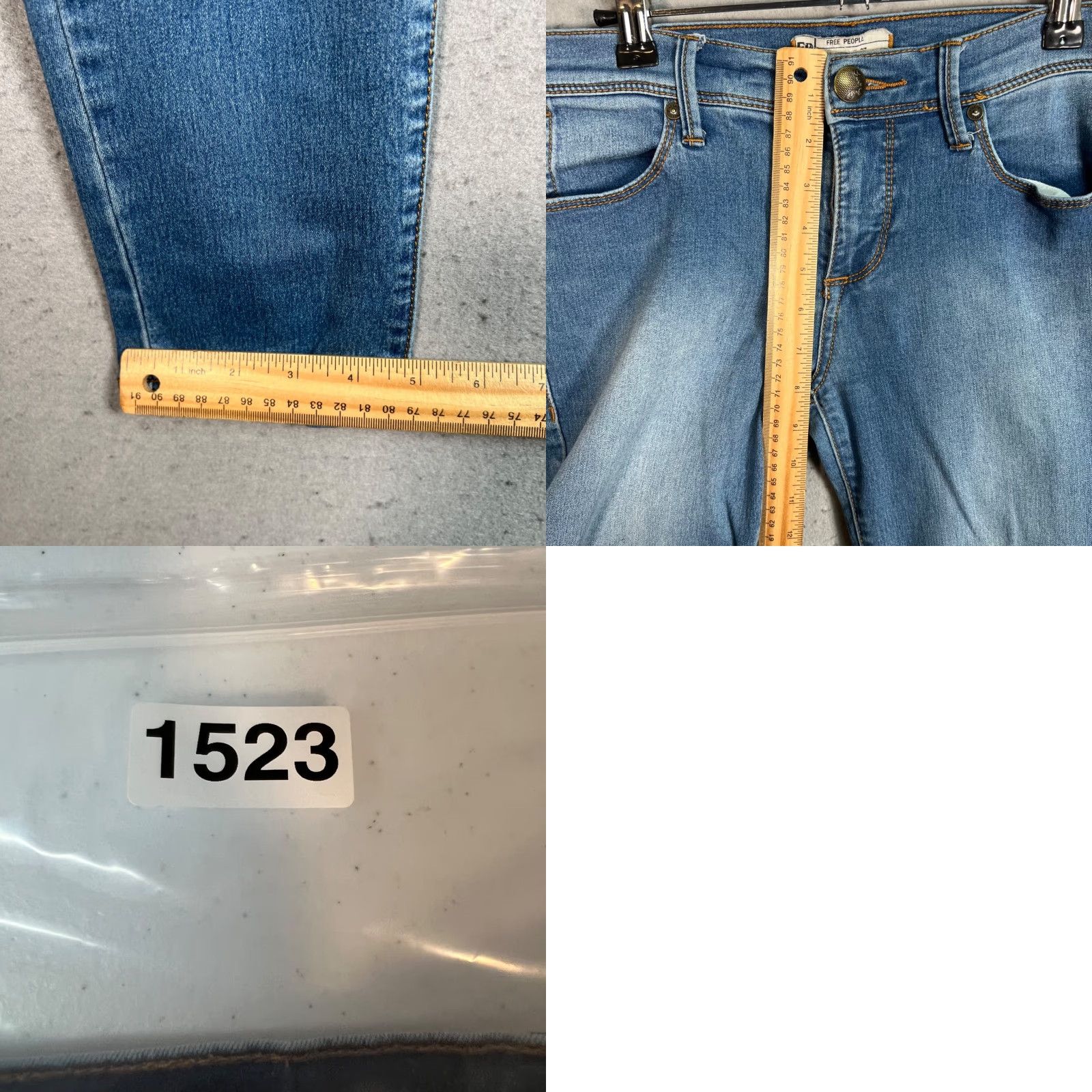 Free People VINTAGE Free People Jeans Womens 27 Denim Skinny Blue Cotton Blend 27 in Waist 28 Rise Mid 8.5-10.5 Inseam 27 Adult Womens Boys Girls Mens Size 27" / US 4 / IT 40 - 8 Thumbnail