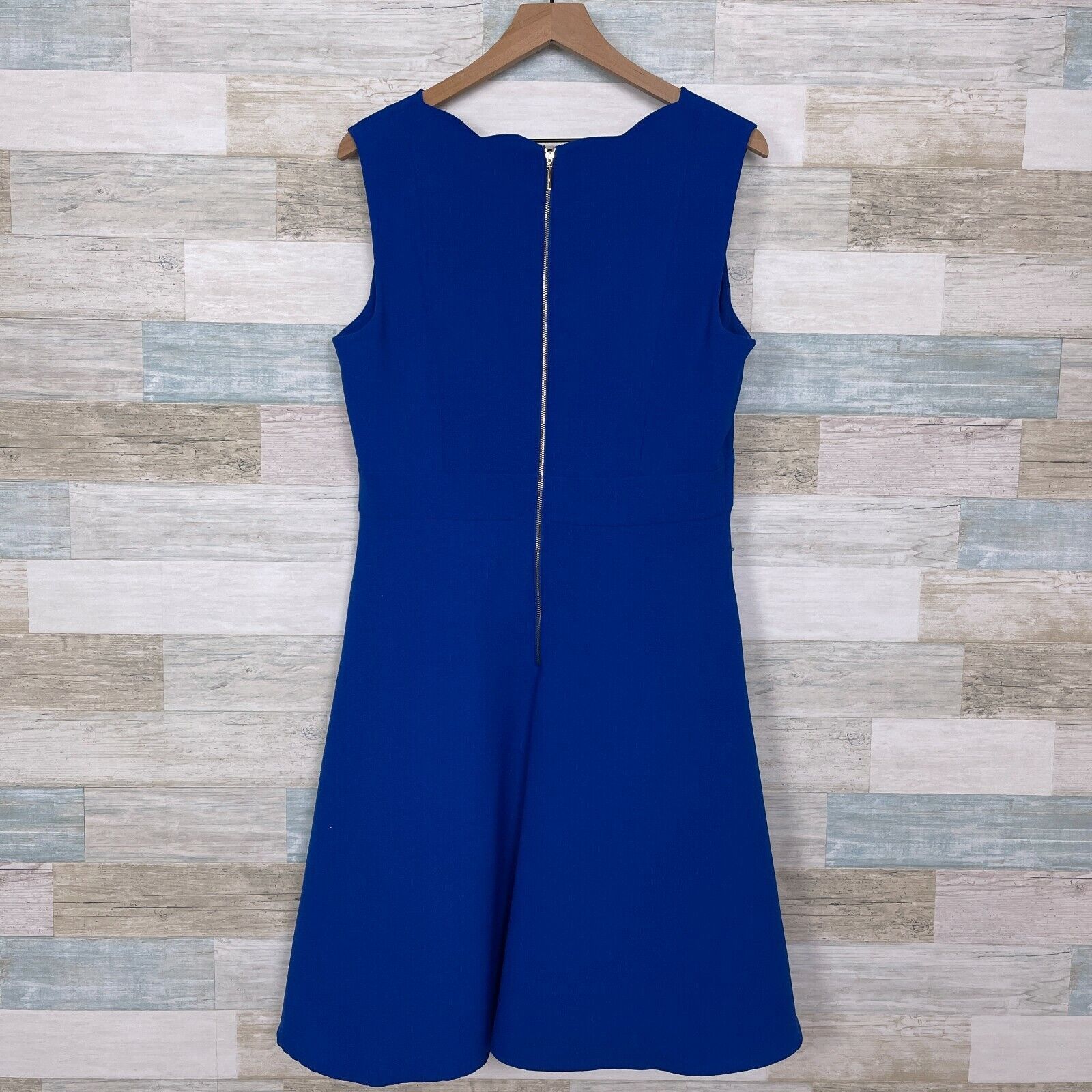 Karl Lagerfeld Karl Lagerfeld Scalloped Cocktail Dress Blue Fit & Flare 10 Size L / US 10 / IT 46 - 3 Thumbnail