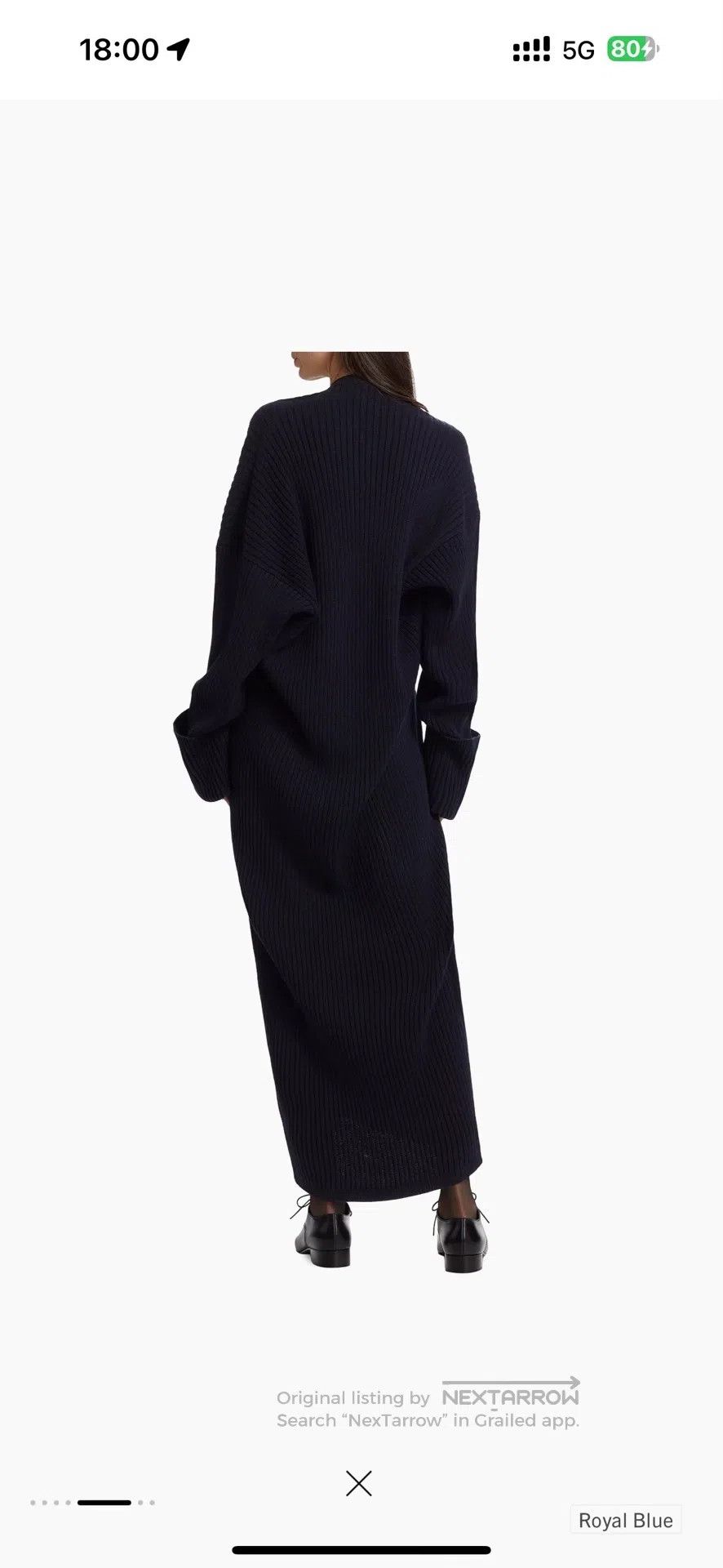 The Row The Row Navy Blue Special Cut Cotton Dress| Size XS / US 0-2 / IT 36-38 - 8 Thumbnail