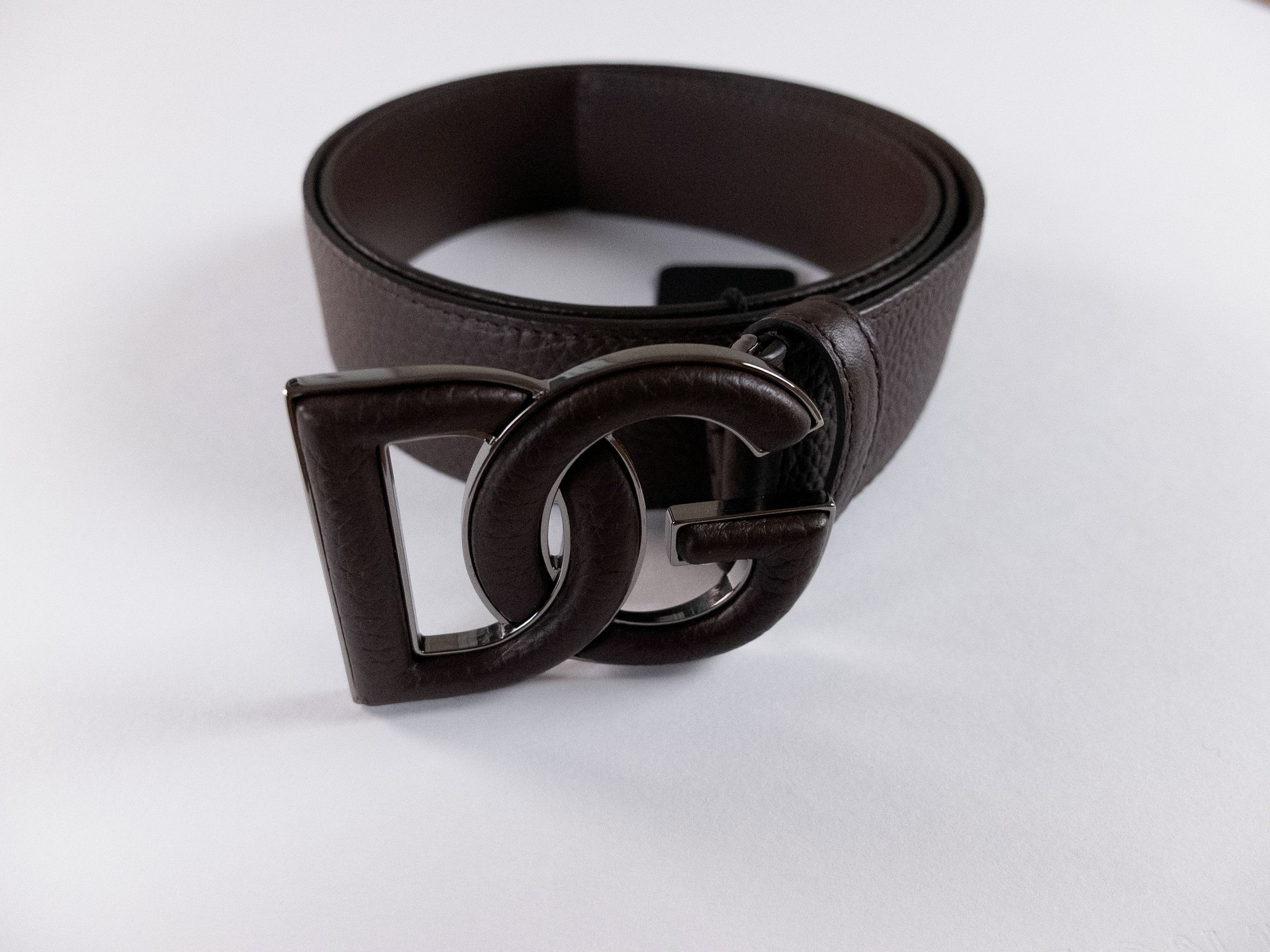 Dolce & Gabbana DOLCE & GABBANA brown DG buckle leather belt Size 95 Size 36 - 2 Thumbnail