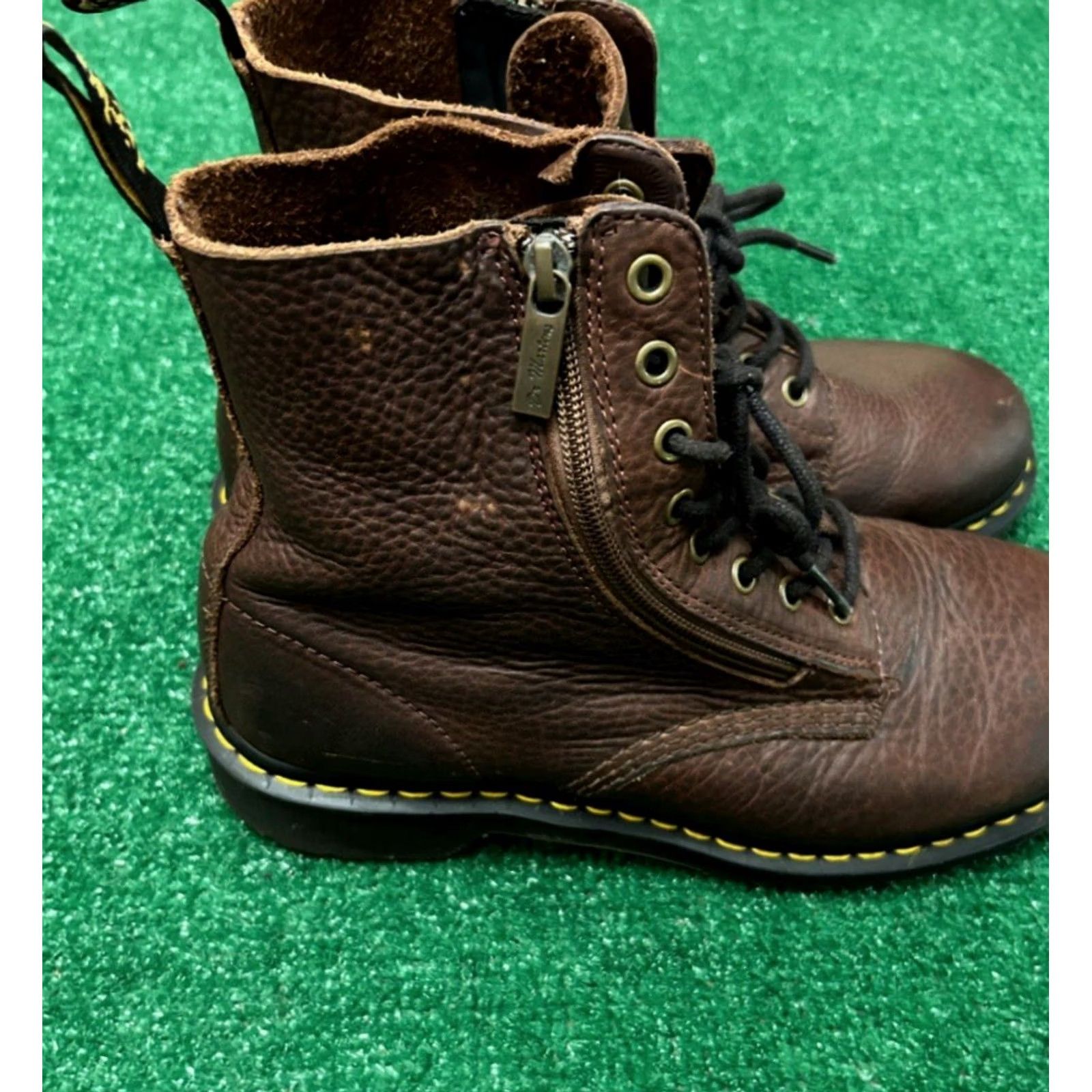 Dr. Martens Dr Martens 1460 Pascal W/ Zip Boot Womens Size 10 Bowen Leather Boots Brown Leather Combat Zip Mens Womens Size US 10 / IT 40 - 4 Thumbnail