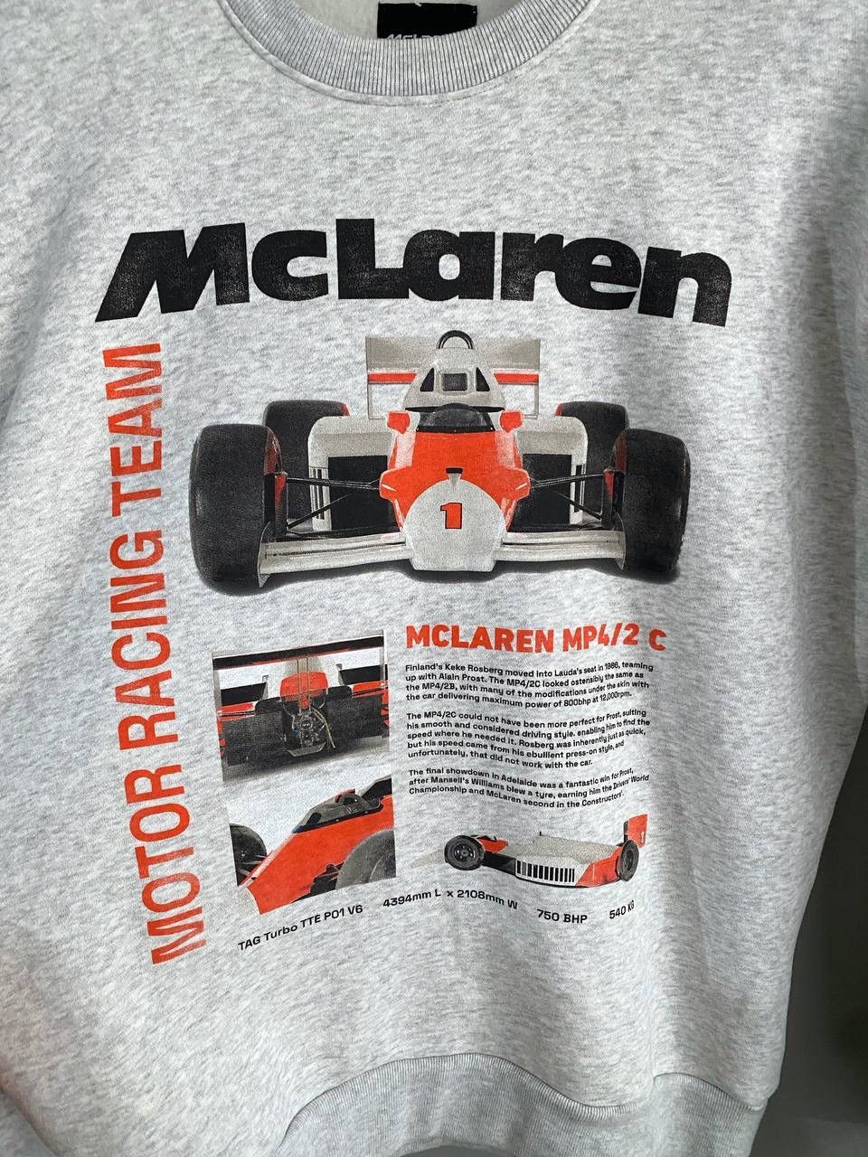 Formula 1 McLaren Formula 1 Team Graphic Print Logo Grey Sweatshirt, L Size US L / EU 52-54 / 3 - 4 Thumbnail