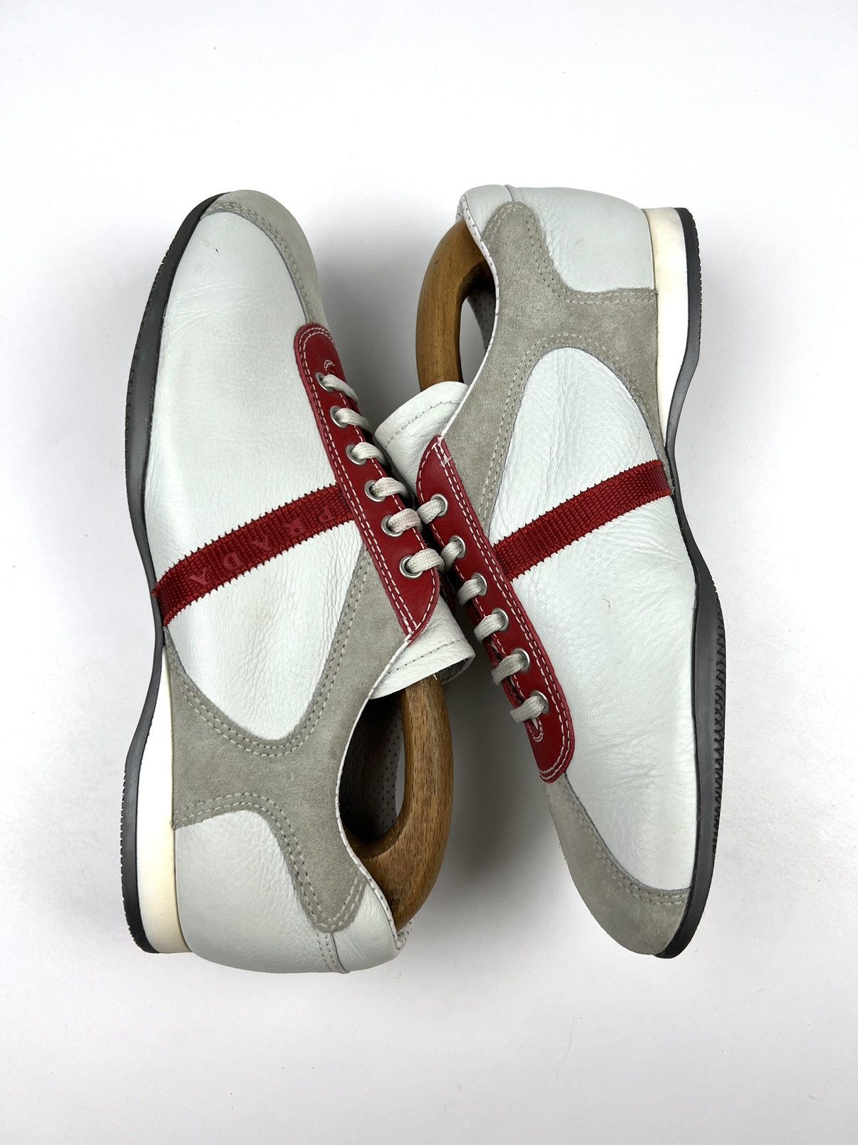 Prada PRADA Sneakers Leather/Suede Shoes Red Tab Logo Vintage Mens Size US 7.5 / EU 40-41 - 7 Thumbnail