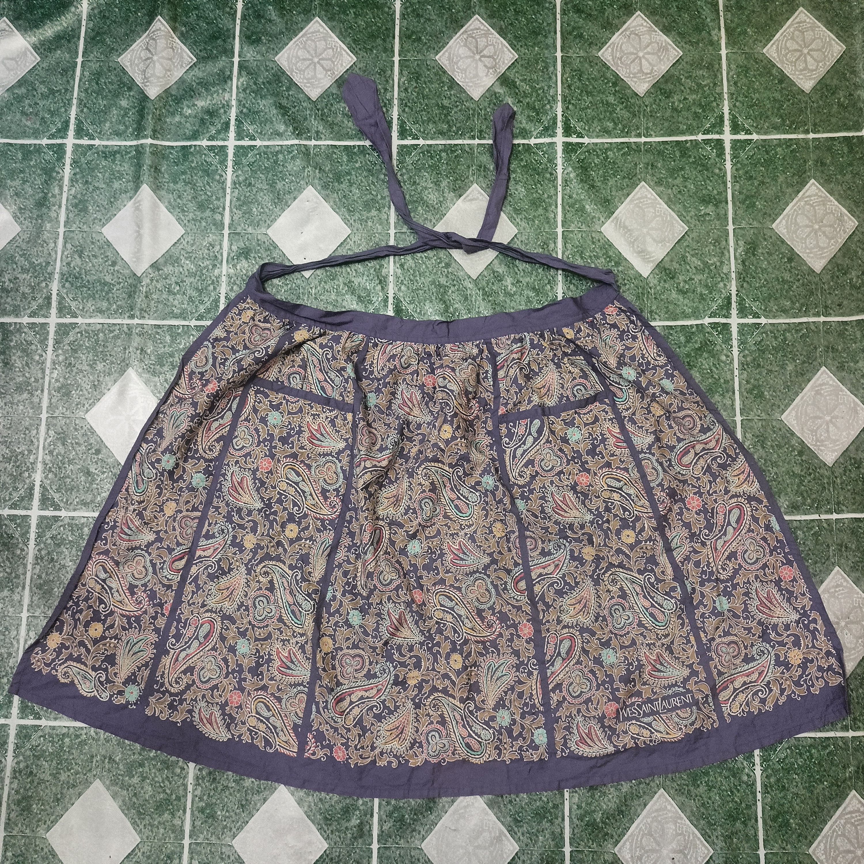 Saint Laurent Paris Rare Vtg YvesSaintLaurent YSL Apron Bandana Design Size ONE SIZE - 1 Thumbnail