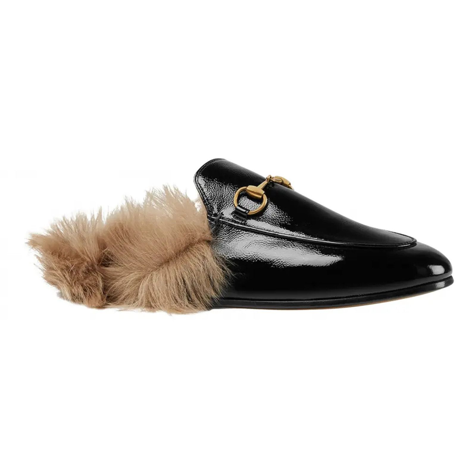 Gucci Gucci Princetown Black Patent Leather Fur Loafer Slide Slip Size US 6 / IT 36 - 1 Thumbnail