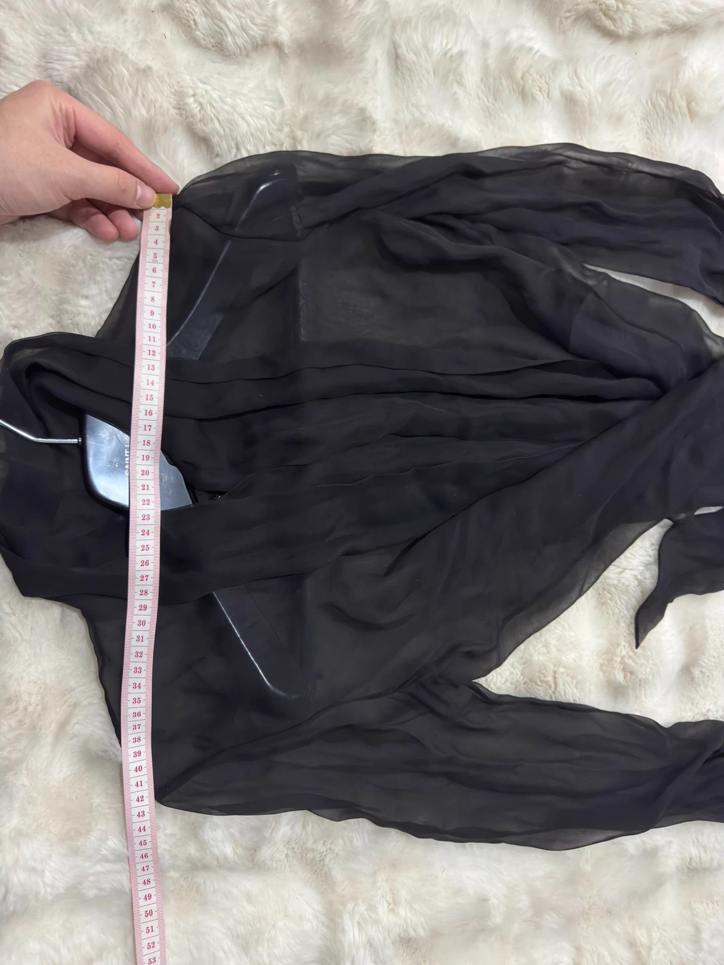 Saint Laurent Paris YSL Silk Sheer Blouse 37 Defects Size S / US 4 / IT 40 - 4 Thumbnail