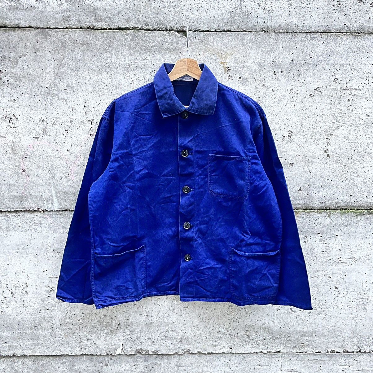 Le Laboureur × Massimo Osti × Vintage Vintage 90s Workwear Faded Navy Chore Jacket L EU Military Size US L / EU 52-54 / 3 - 7 Thumbnail